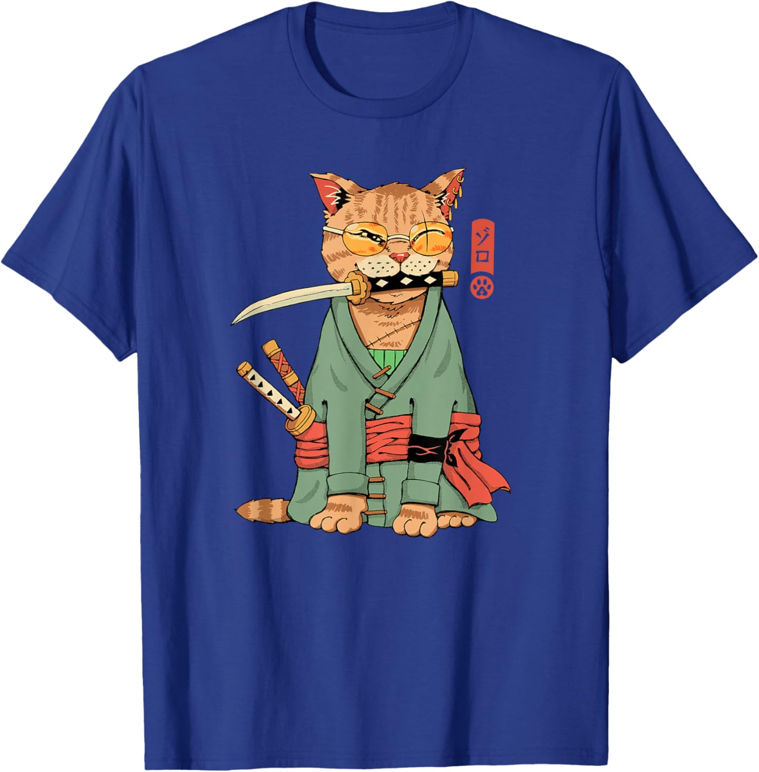 Cool Zoro Cat Warrior T-Shirt for Cat Lovers - Fun Cartoon Design - 10