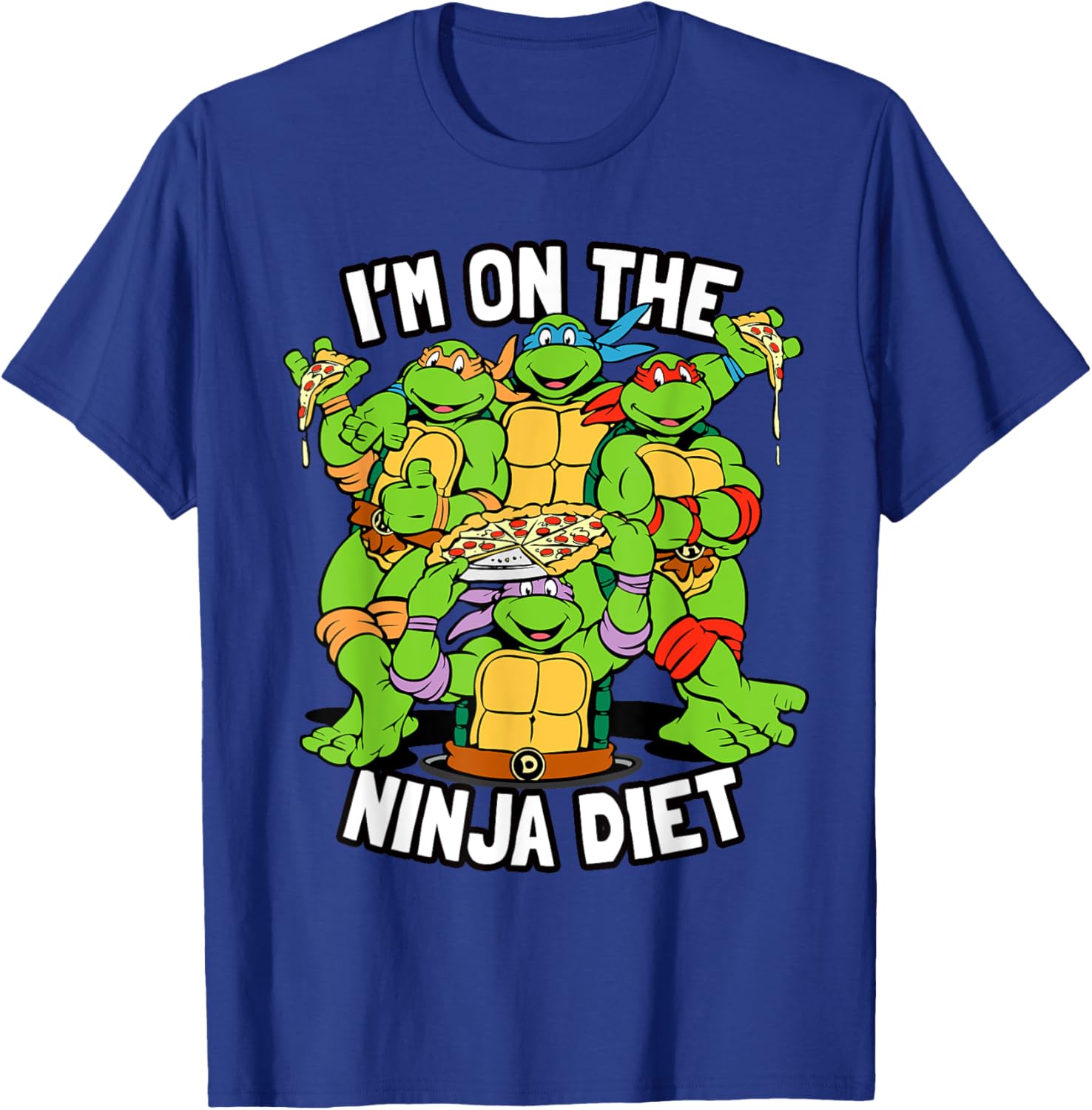 Mademark TMNT Pizza T-Shirt I'm on the Ninja Diet Fun Graphic Tee - 7