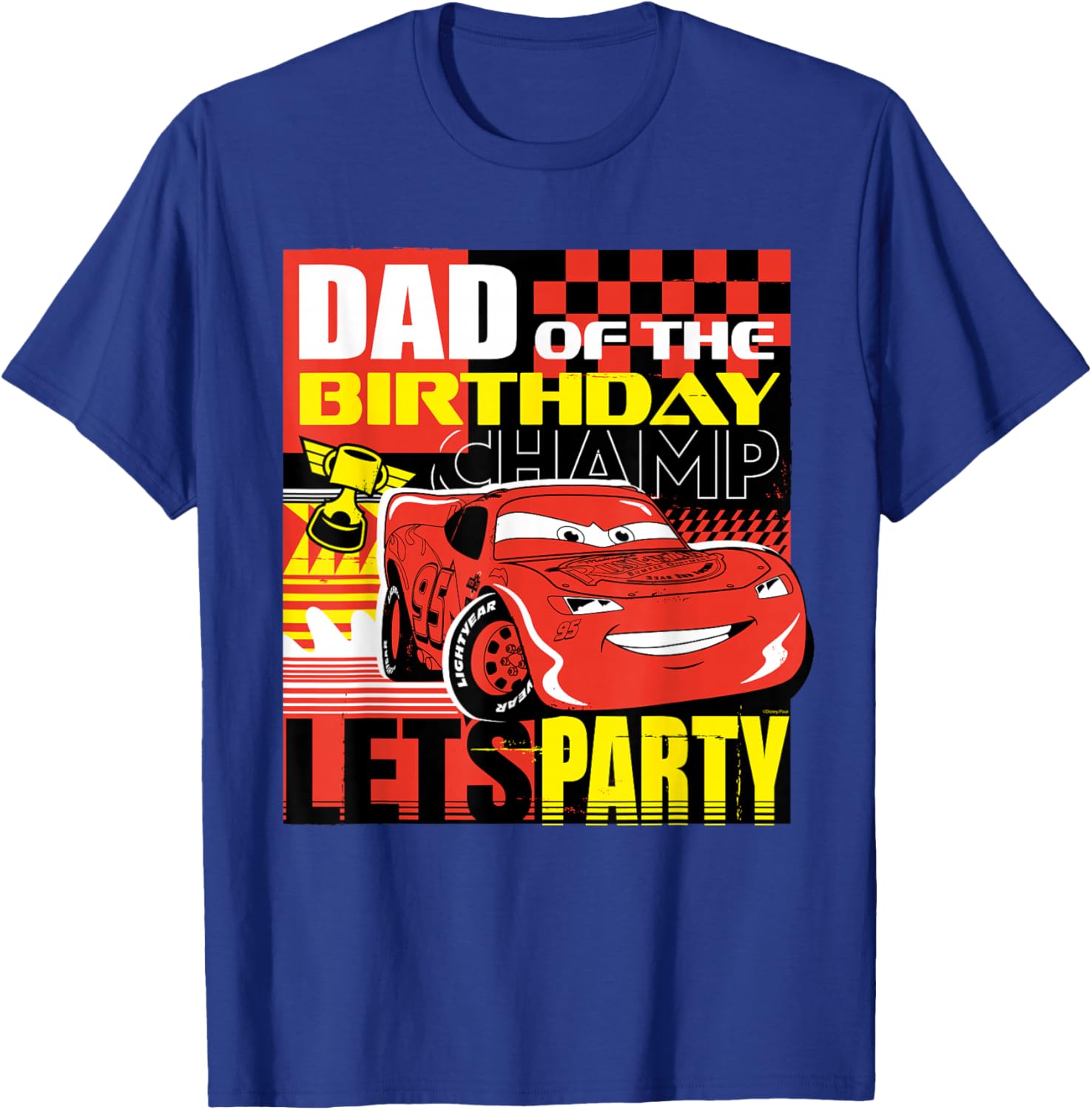 Disney Pixar Cars Dad of the Birthday Champ T-Shirt Fun Party Wear - 13