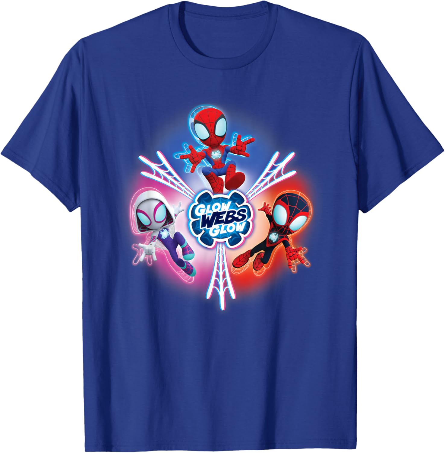 Marvel Spidey and Friends Glow Webs T-Shirt for Kids and Fans - 6