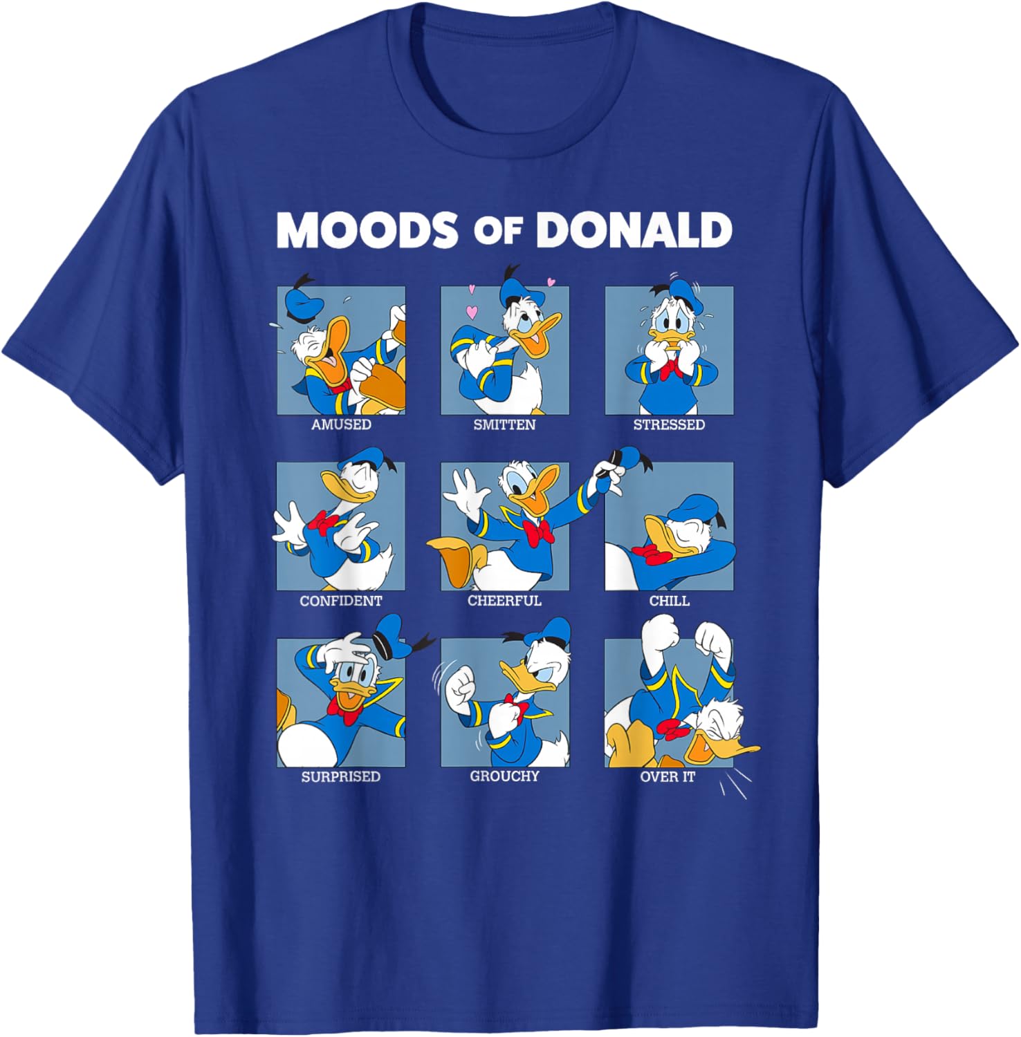Mickey Mouse Donald Duck Mood Short Sleeve T-Shirt for Kids and Adults - 1