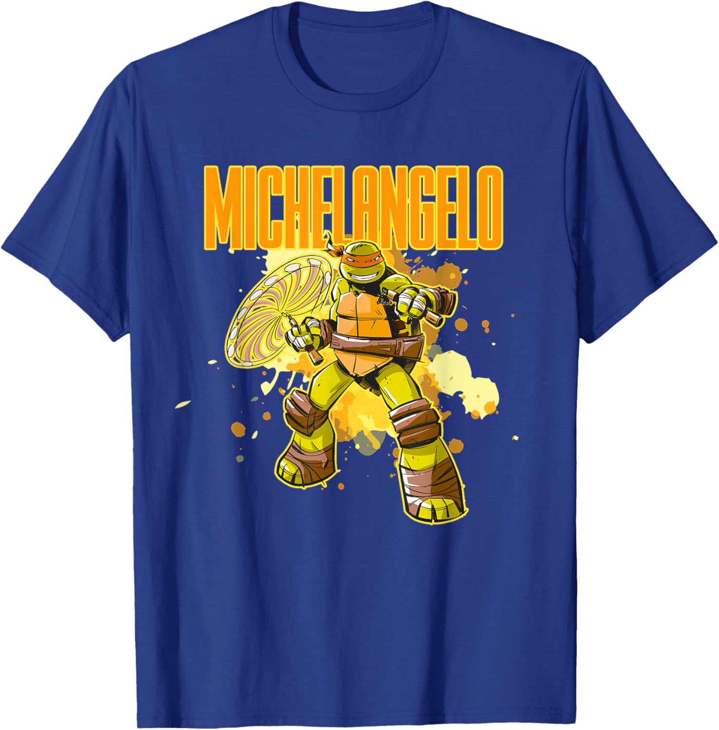 Mademark Teenage Mutant Ninja Turtles Michelangelo Orange Splatter T-Shirt - 1