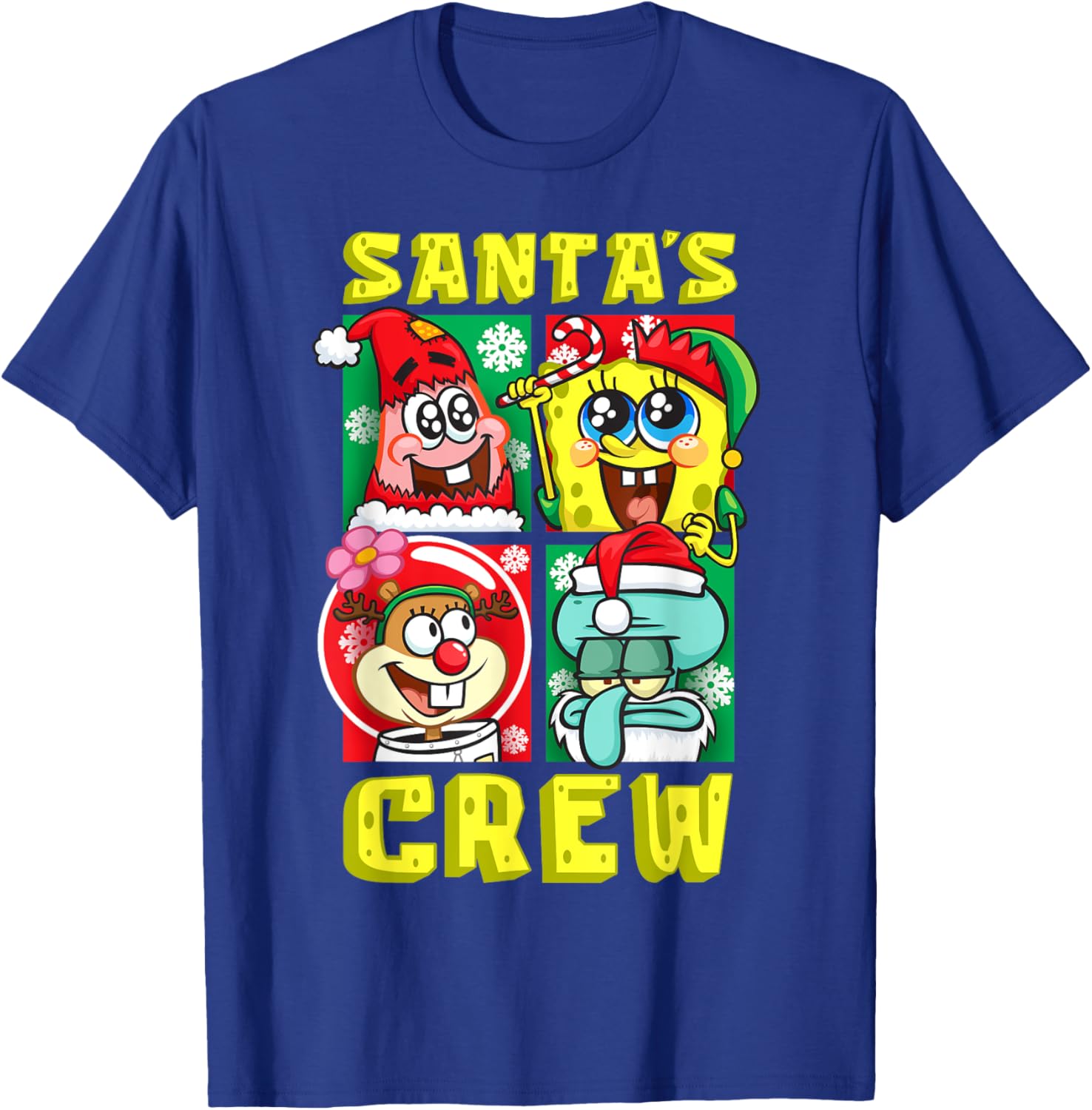 Mademark SpongeBob Christmas Crew Fun T-Shirt with Santa Patrick Sandy Squidward - 8