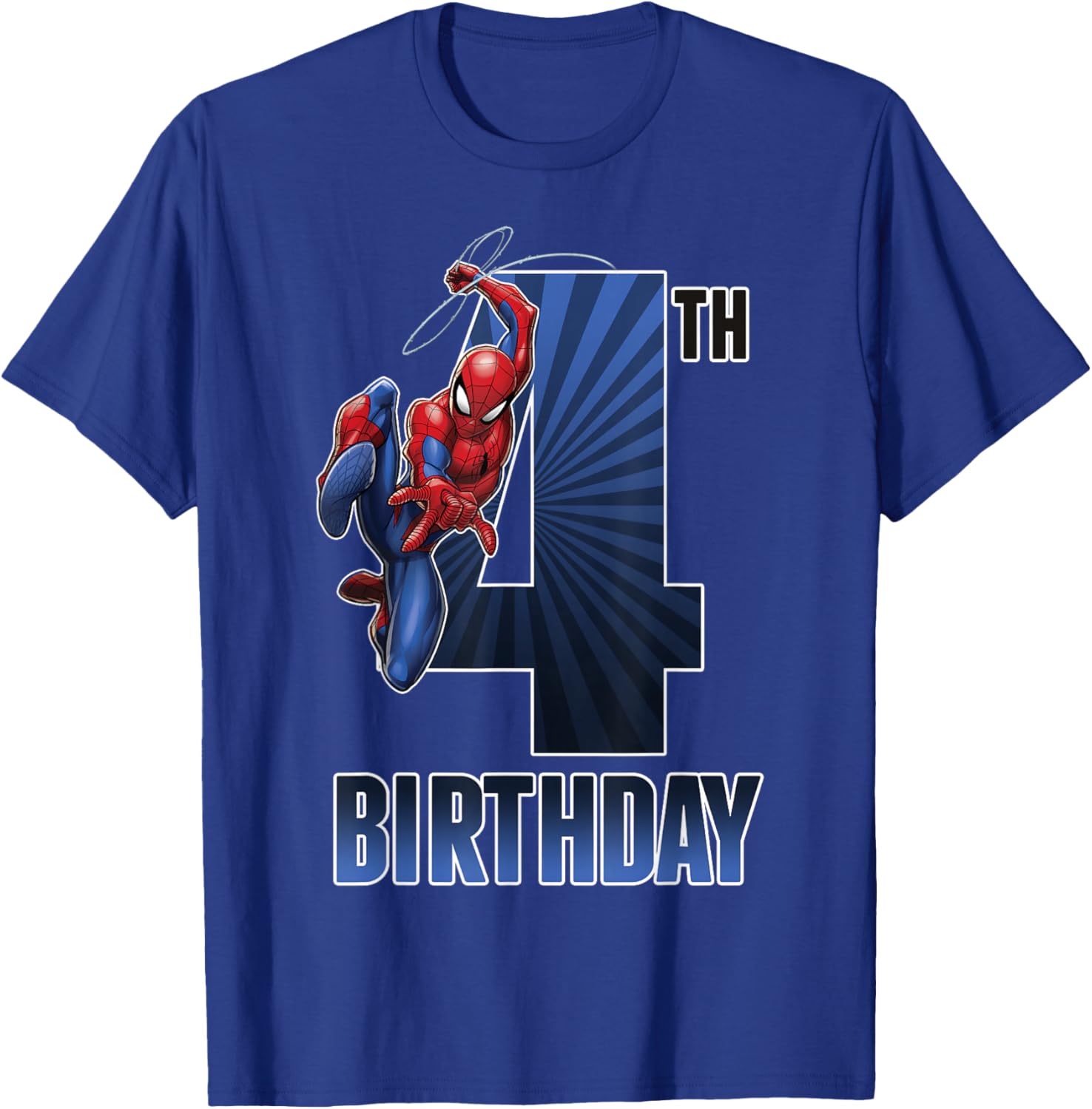 Marvel Spider-Man 4th Birthday Swinging Graphic T-Shirt for Kids - 2