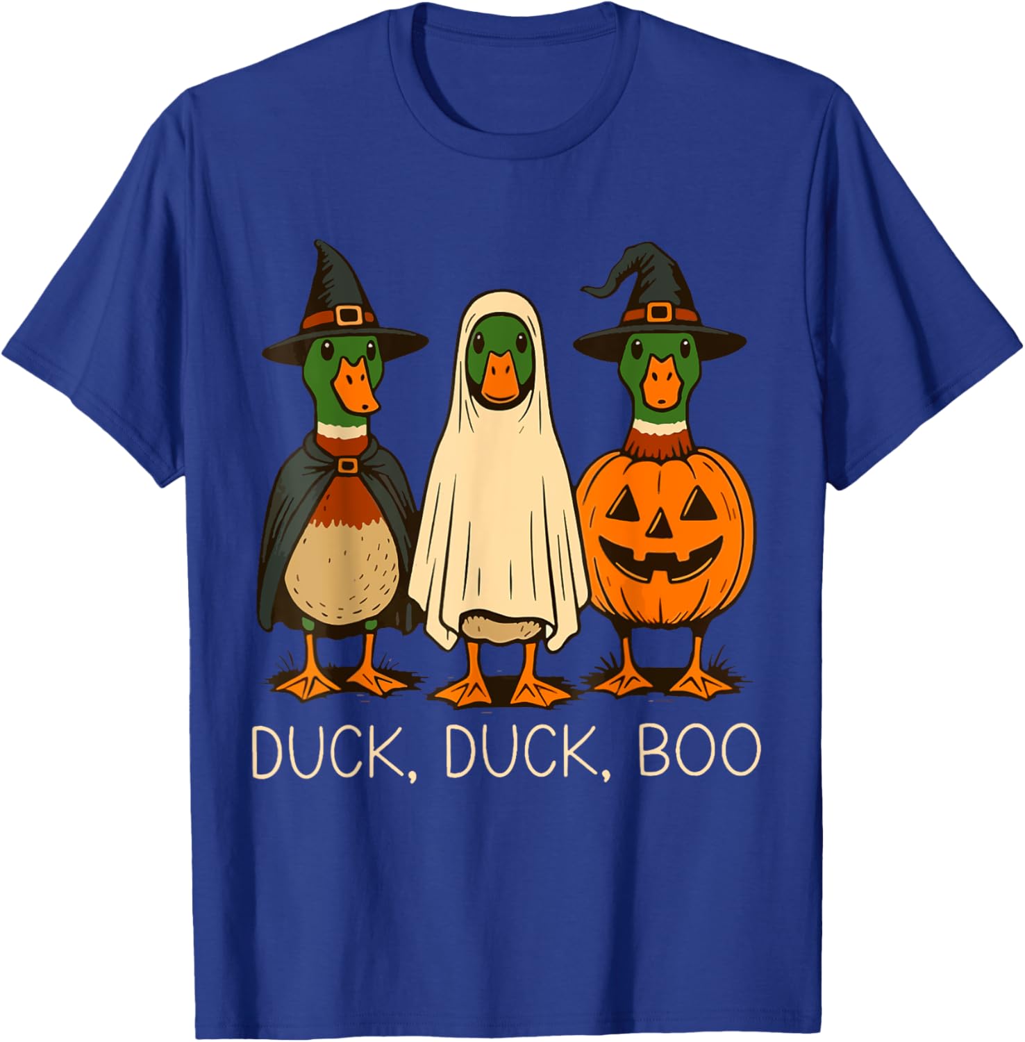 Cute Duck Duck Boo Halloween Pumpkin T-Shirt for Fall Fun - 13