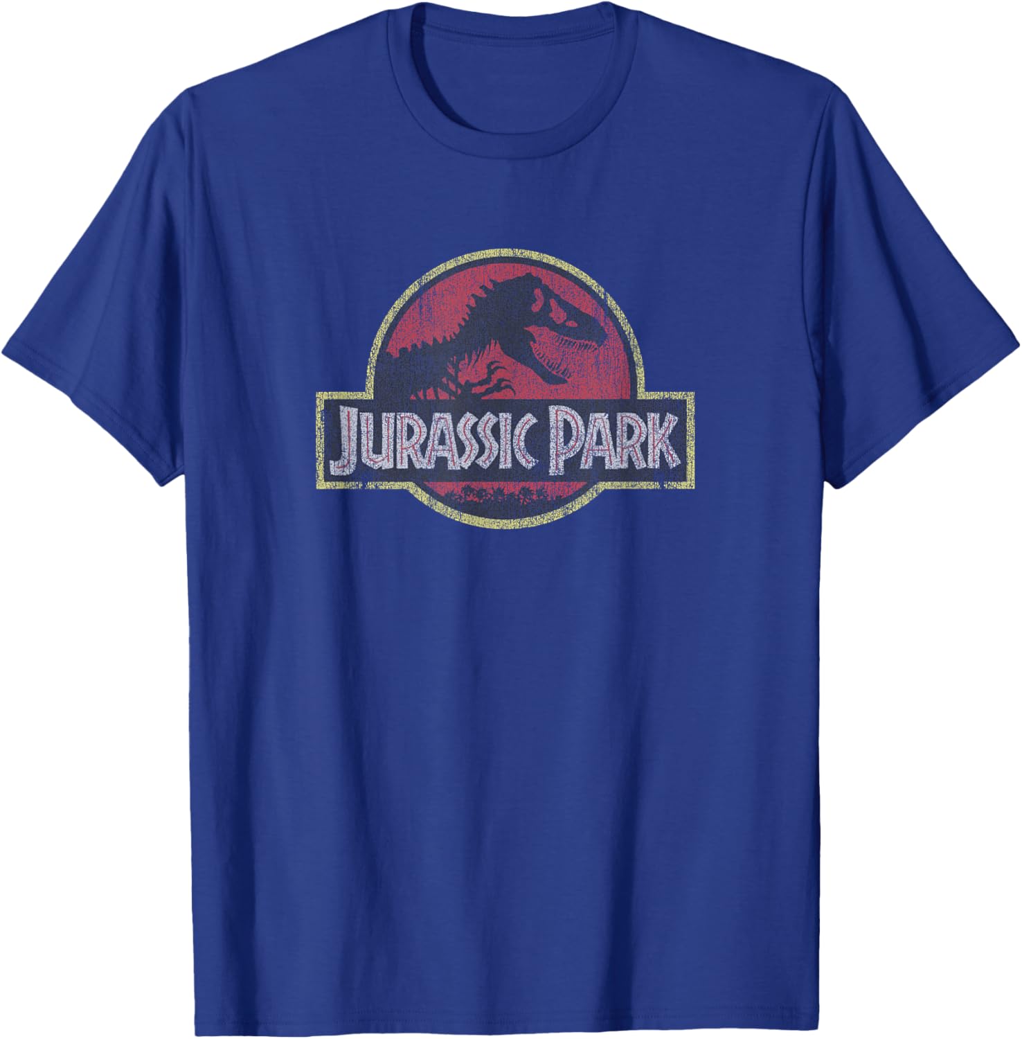 Classic Jurassic Park Retro Red Distressed Logo T-Shirt for Fans - 9