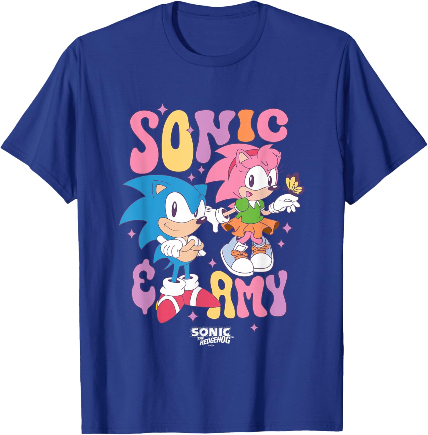 Cute Vintage Sonic & Amy T-Shirt for Fans of Sonic The Hedgehog - 9