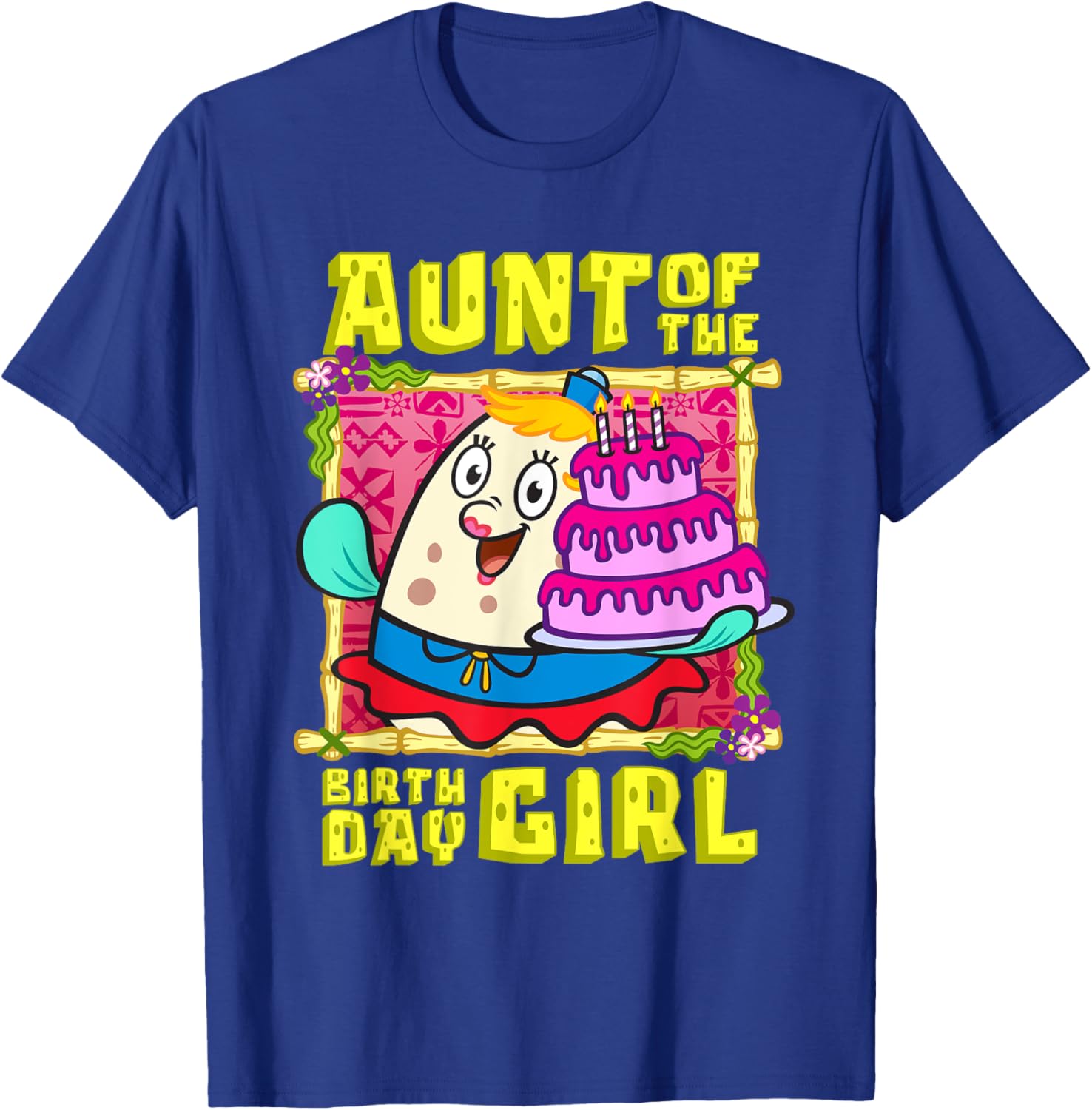 Mademark SpongeBob Aunt of the Birthday Girl Cake Match T-Shirt - 13