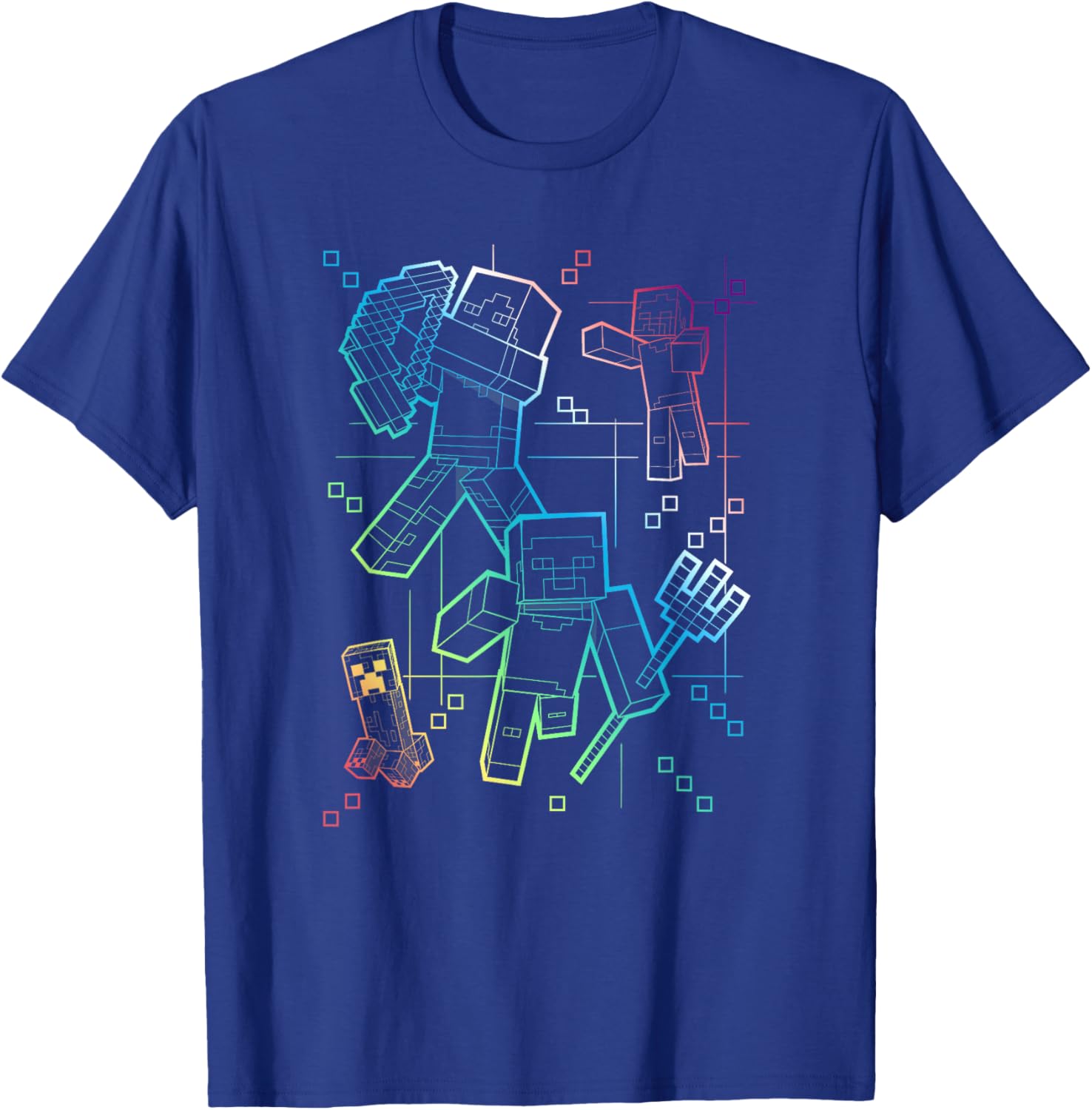 Minecraft Rainbow Collage T-Shirt for Gamers – Fun Group Shot Design - 5