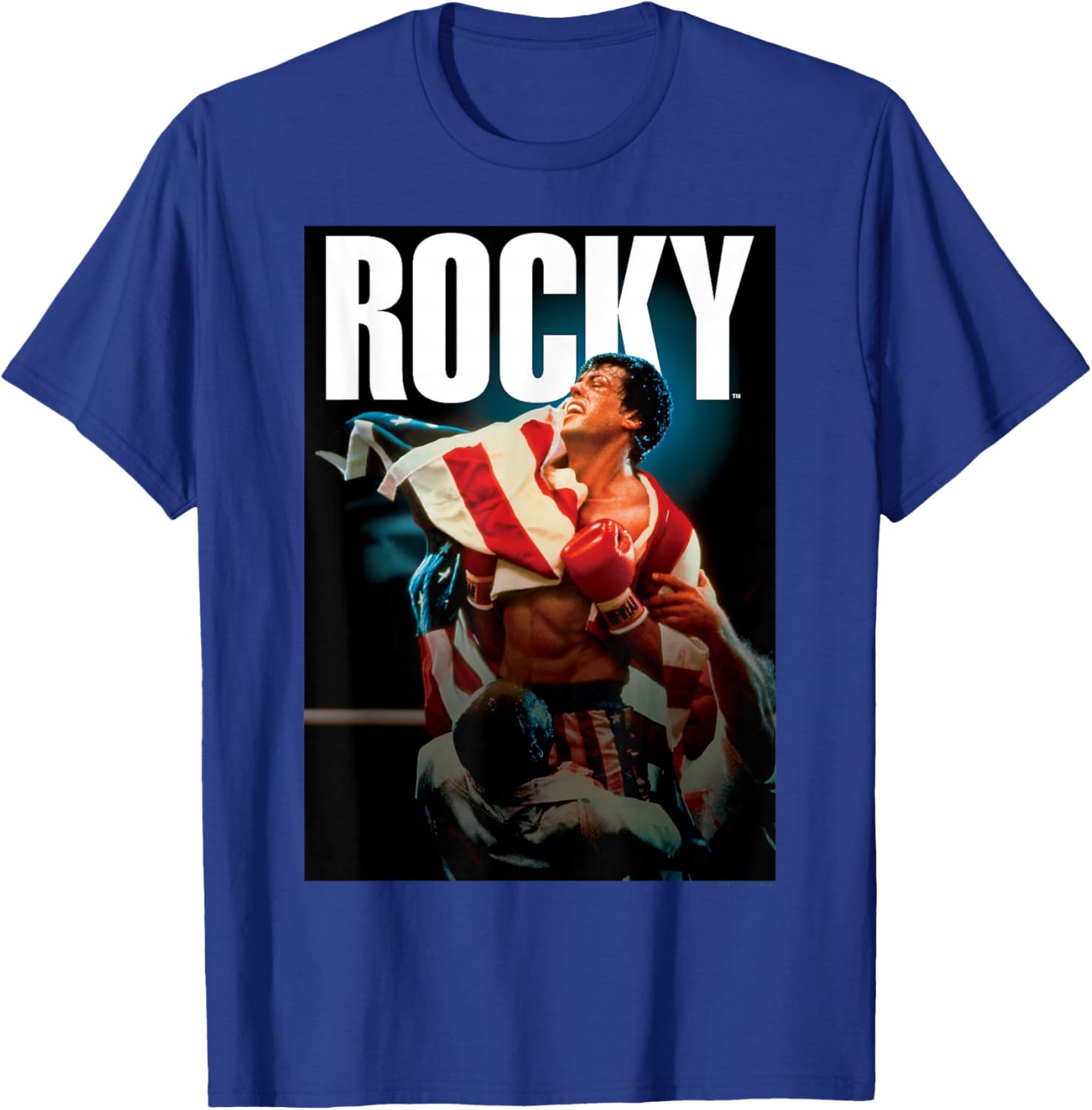 Rocky IV American Flag Portrait T-Shirt for Fans of Classic Movies - 7