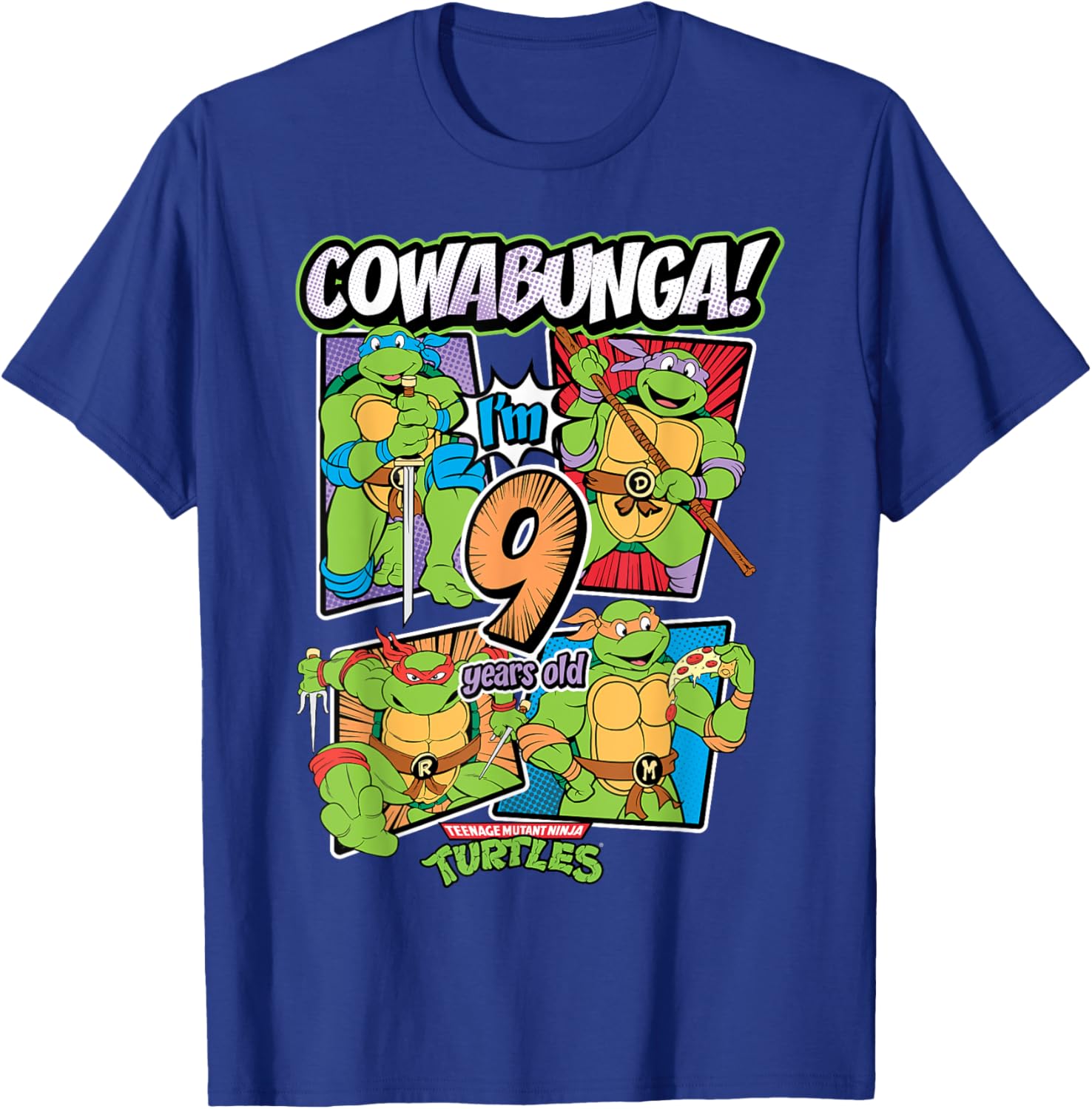 Mademark Teenage Mutant Ninja Turtles Cowabunga 9th Birthday T-Shirt - 5