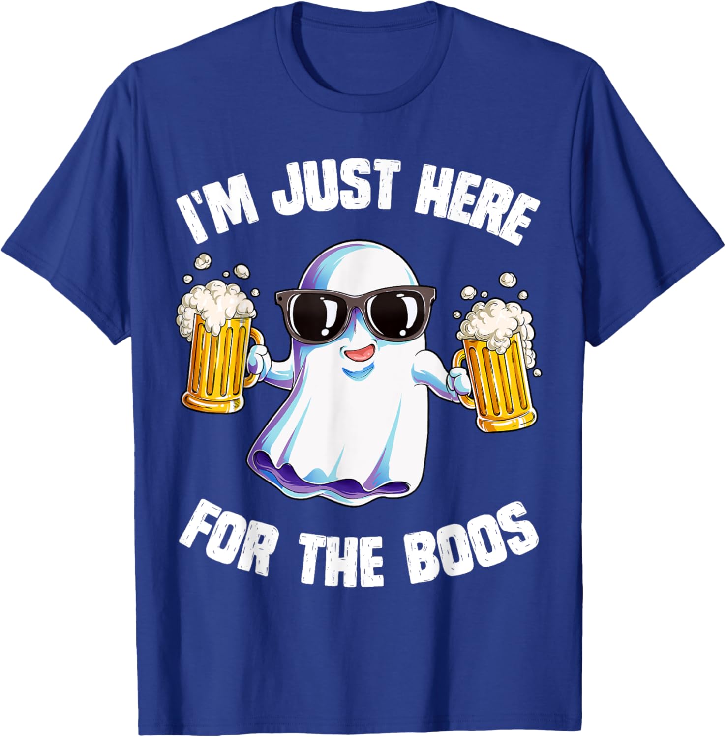 Funny Halloween Ghost T-Shirt for Men and Women I'm Just Here For The Boos - 2