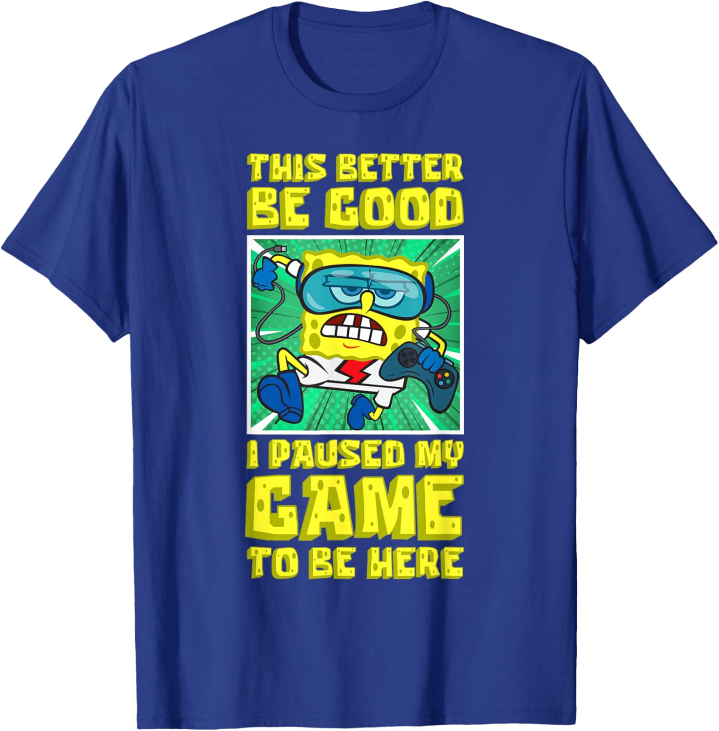 Mademark SpongeBob SquarePants Gamer Running T-Shirt for Fun Style - 6