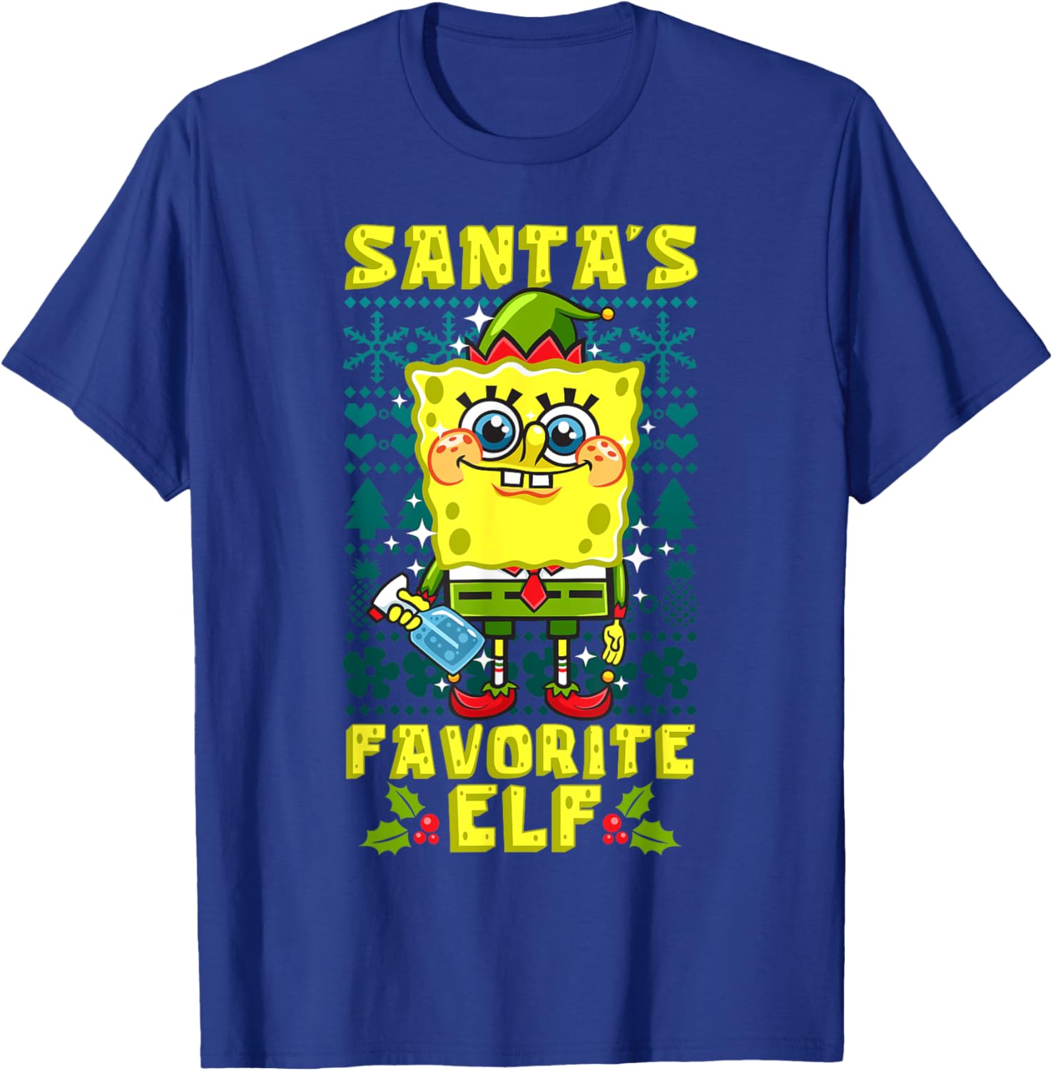 Mademark SpongeBob SquarePants Xmas Elf Matching T-Shirt for Holiday Cheer - 5