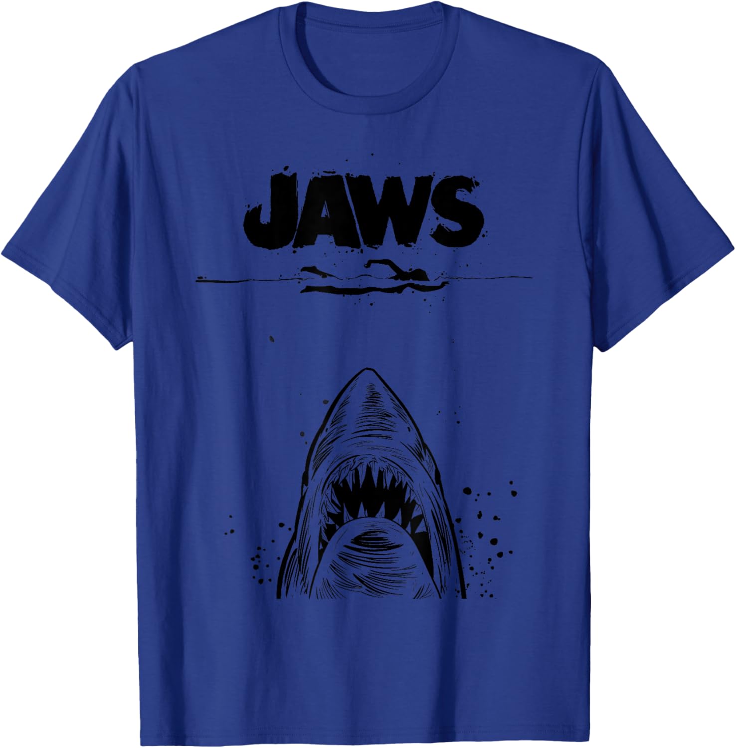 Jaws 50th Anniversary Black and White Sketch 2-Sided T-Shirt - 16