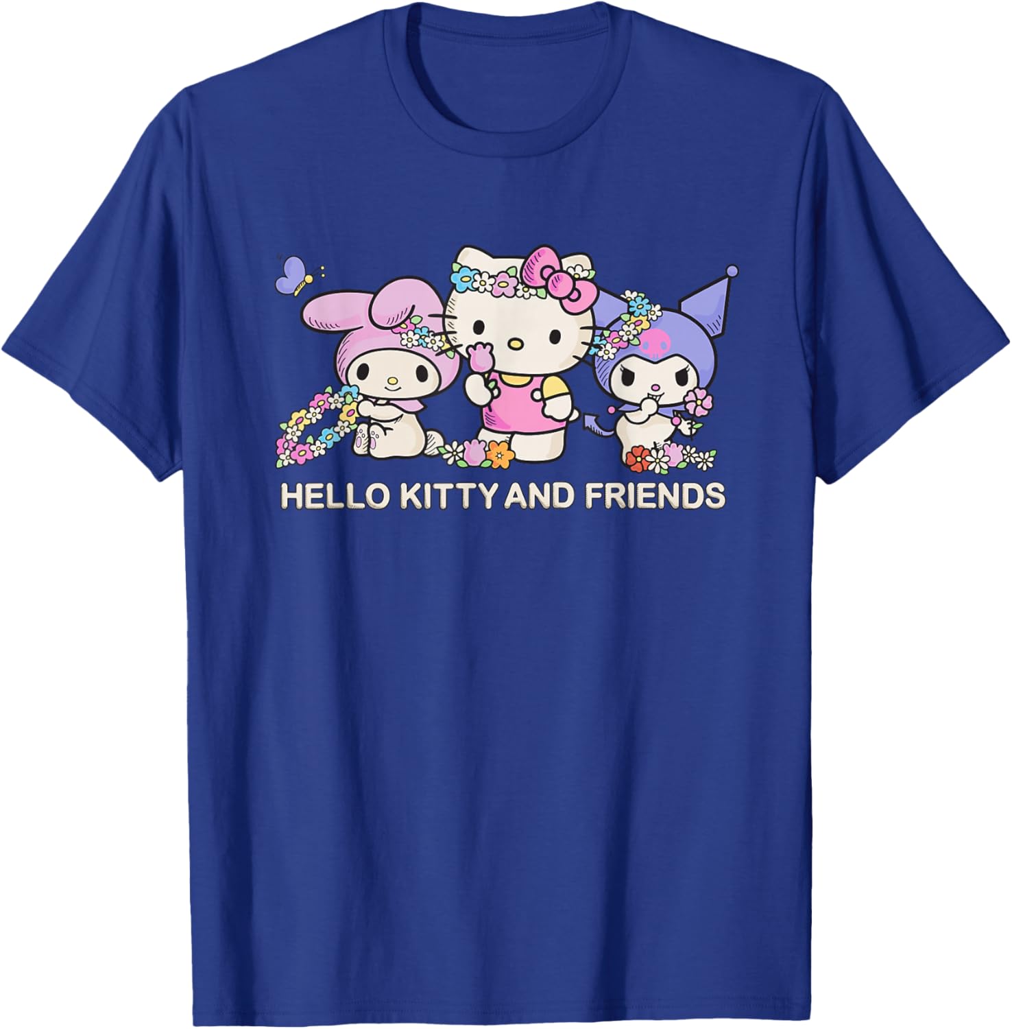 Hello Kitty and Friends Flower Crowns T-Shirt in Black for Kids Small - 19