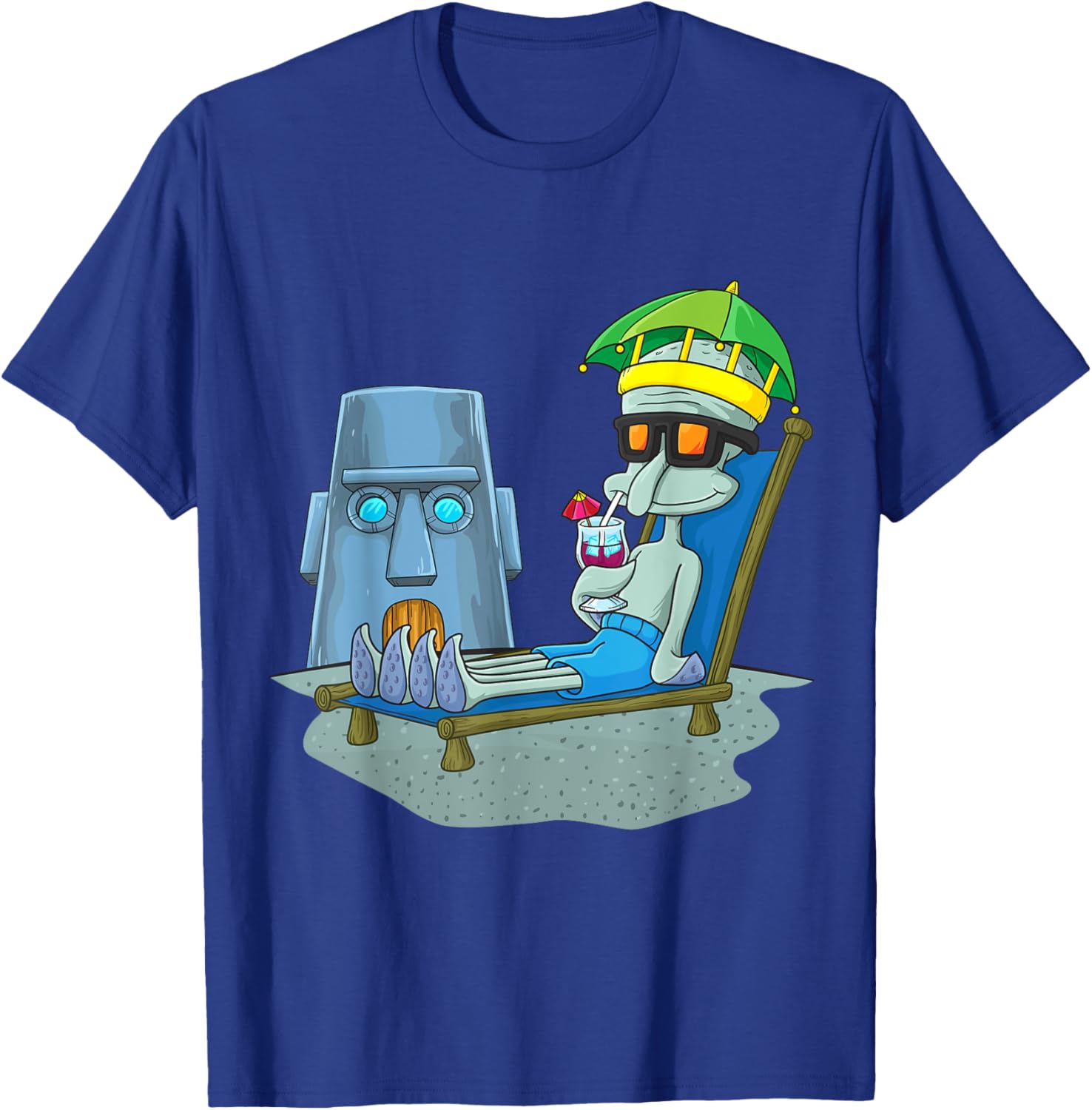 Mademark x SpongeBob SquarePants Squidward Sunbathing T-Shirt for Fans - 14