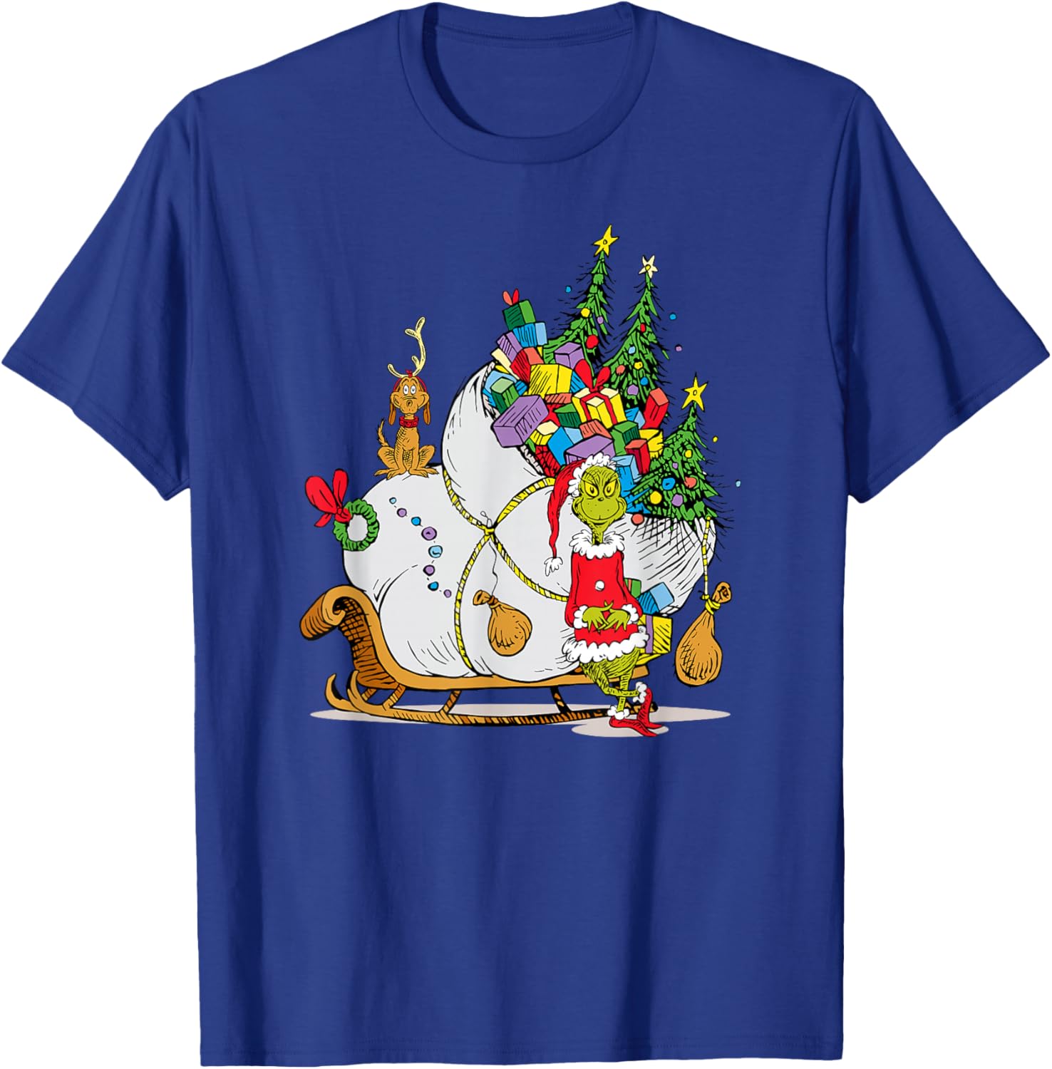 Dr. Seuss Grinch Sleigh T-Shirt - Fun Christmas Apparel for Everyone - 6