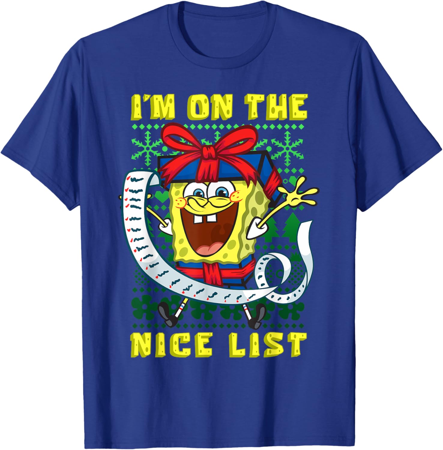 Mademark SpongeBob SquarePants Christmas Nice List T-Shirt for Kids - 3