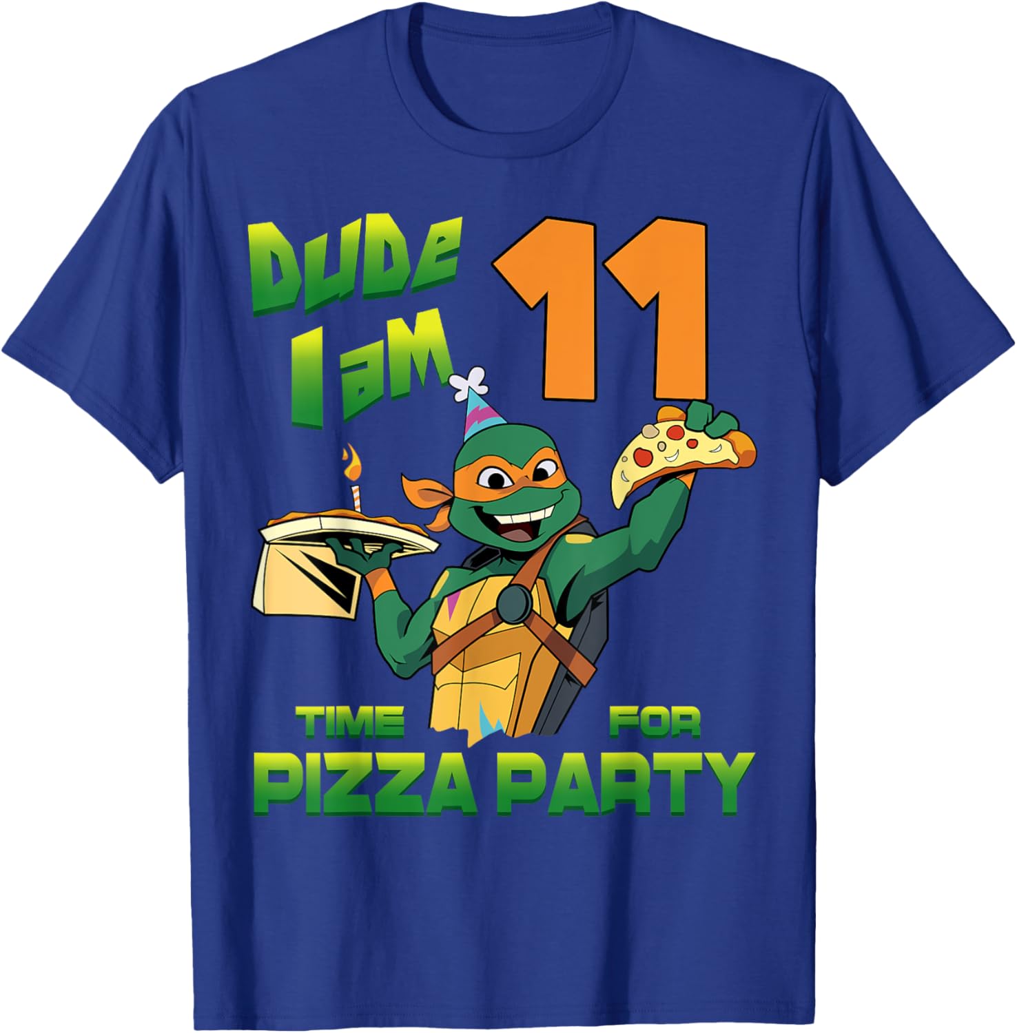 Mademark Teenage Mutant Ninja Turtles Mikey Pizza Birthday T-Shirt - 24