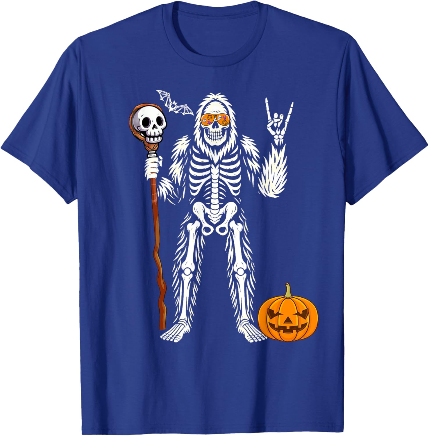 Halloween Skeleton Bigfoot Pumpkin Skull T-Shirt for Men and Boys - 10