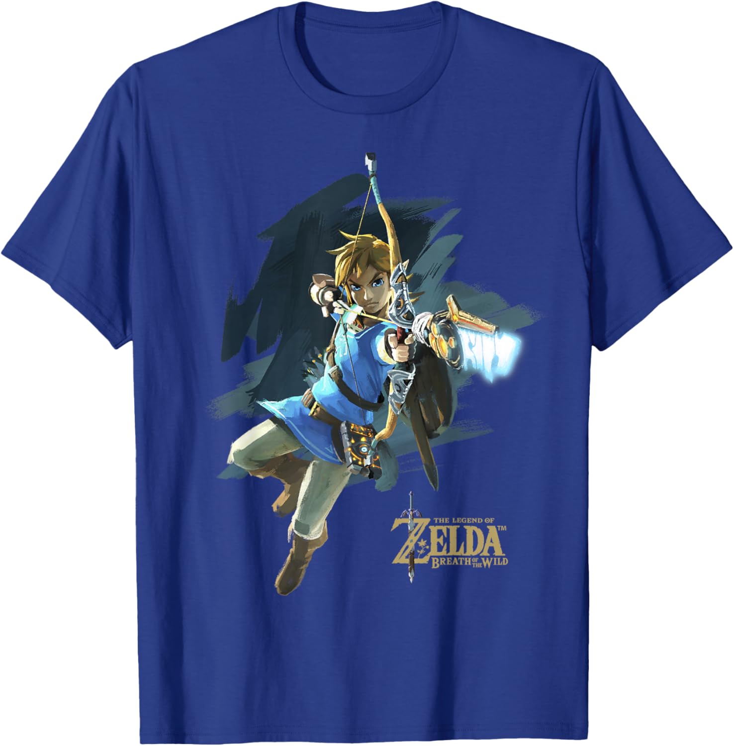 Legend Of Zelda Breath Of The Wild Link Archer Jump Shot T-Shirt - 9