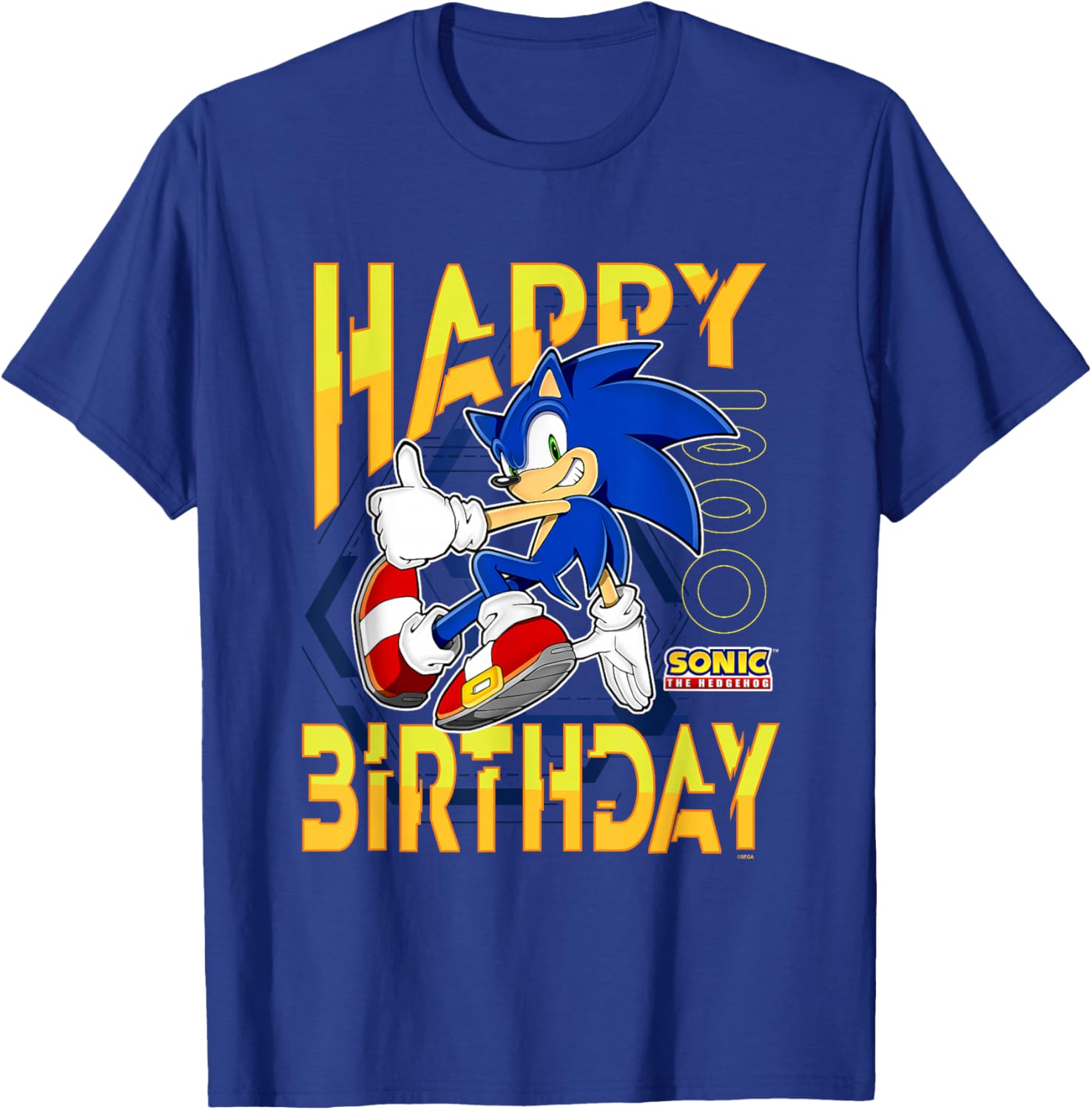 Sonic The Hedgehog Birthday T-Shirt with Thumbs Up Logo for Kids - 3