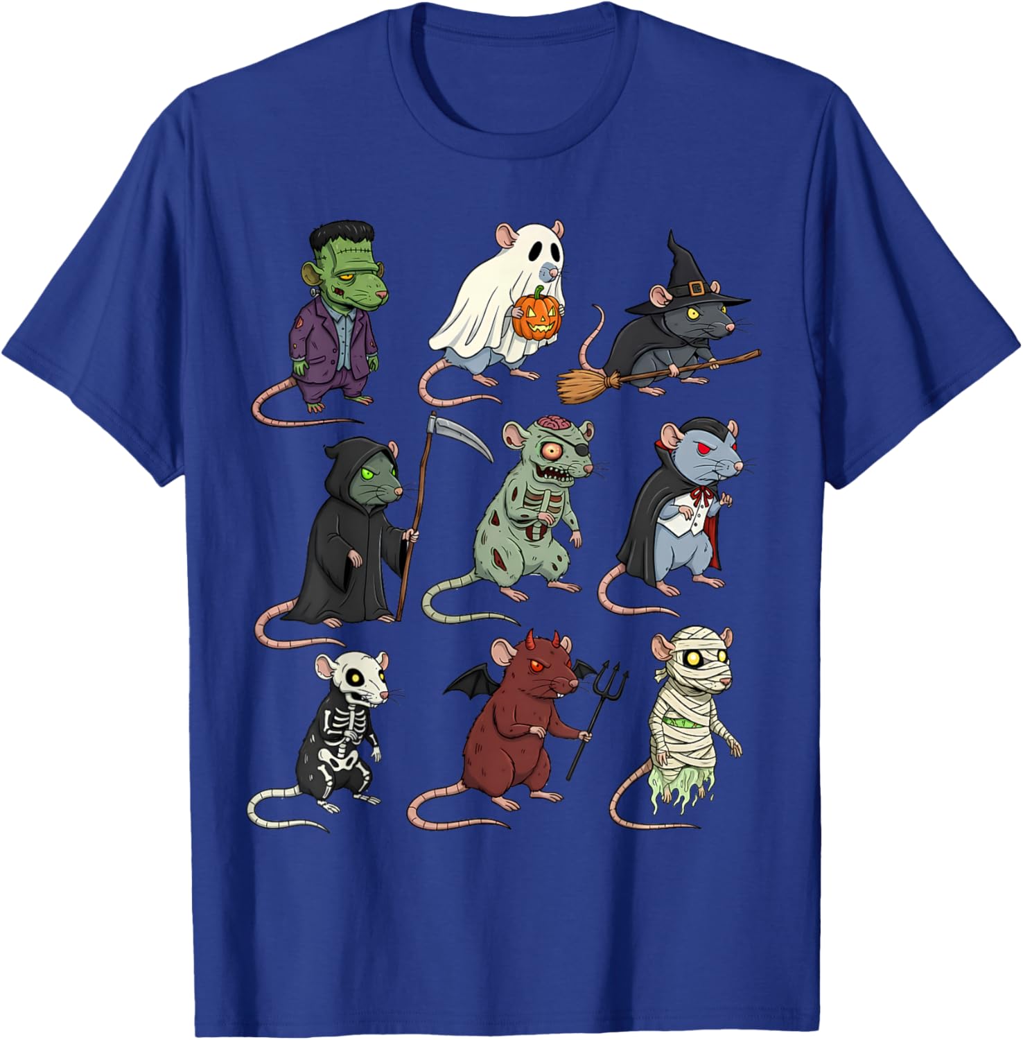Spooky Witch Zombie Rat Halloween T-Shirt for Boys and Girls - 6