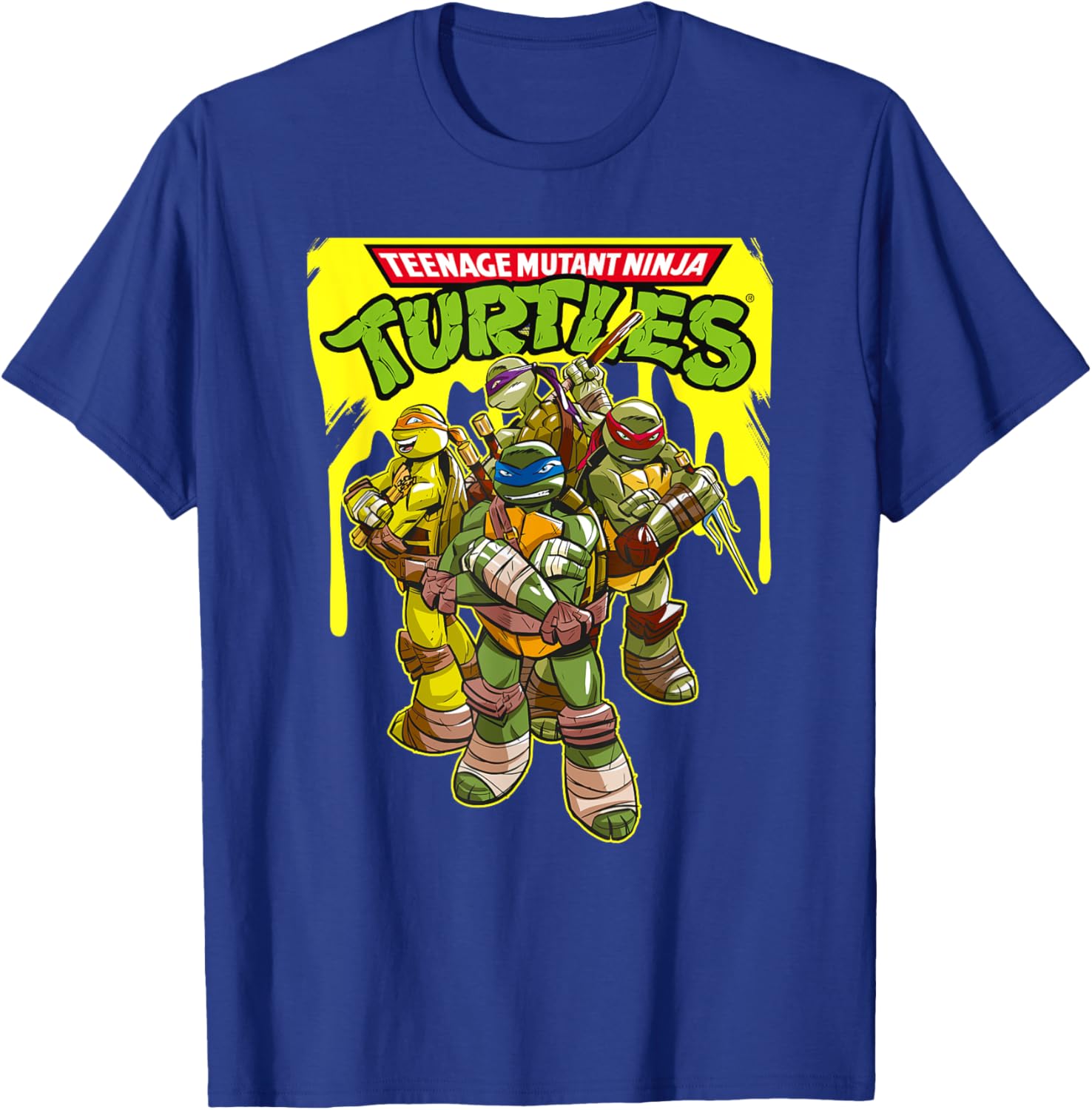 Mademark TMNT Yellow Splatter Paint T-Shirt for Fun Teenage Mutant Ninja Turtles Fans - 13