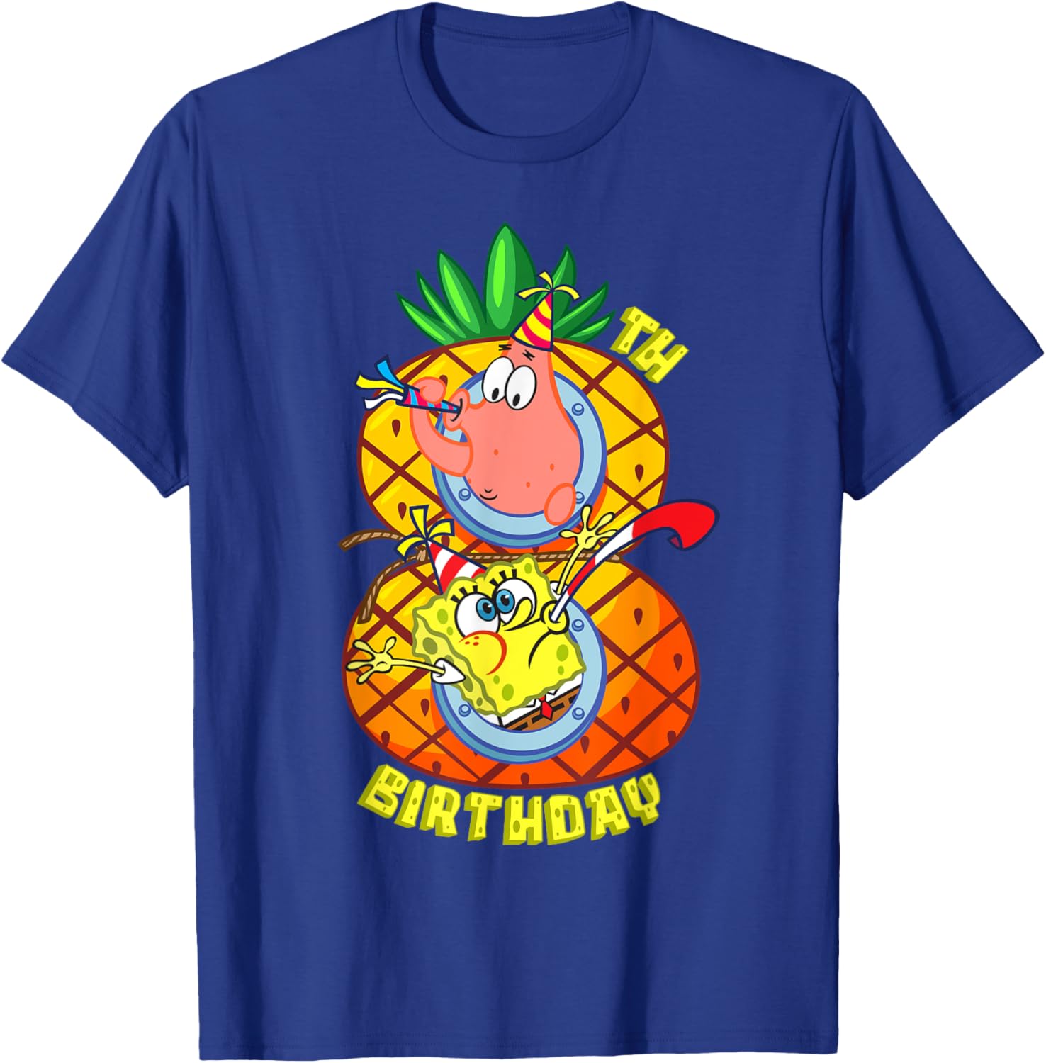 SpongeBob Patrick 8th Birthday Boy T-Shirt Fun Pineapple Design - 6