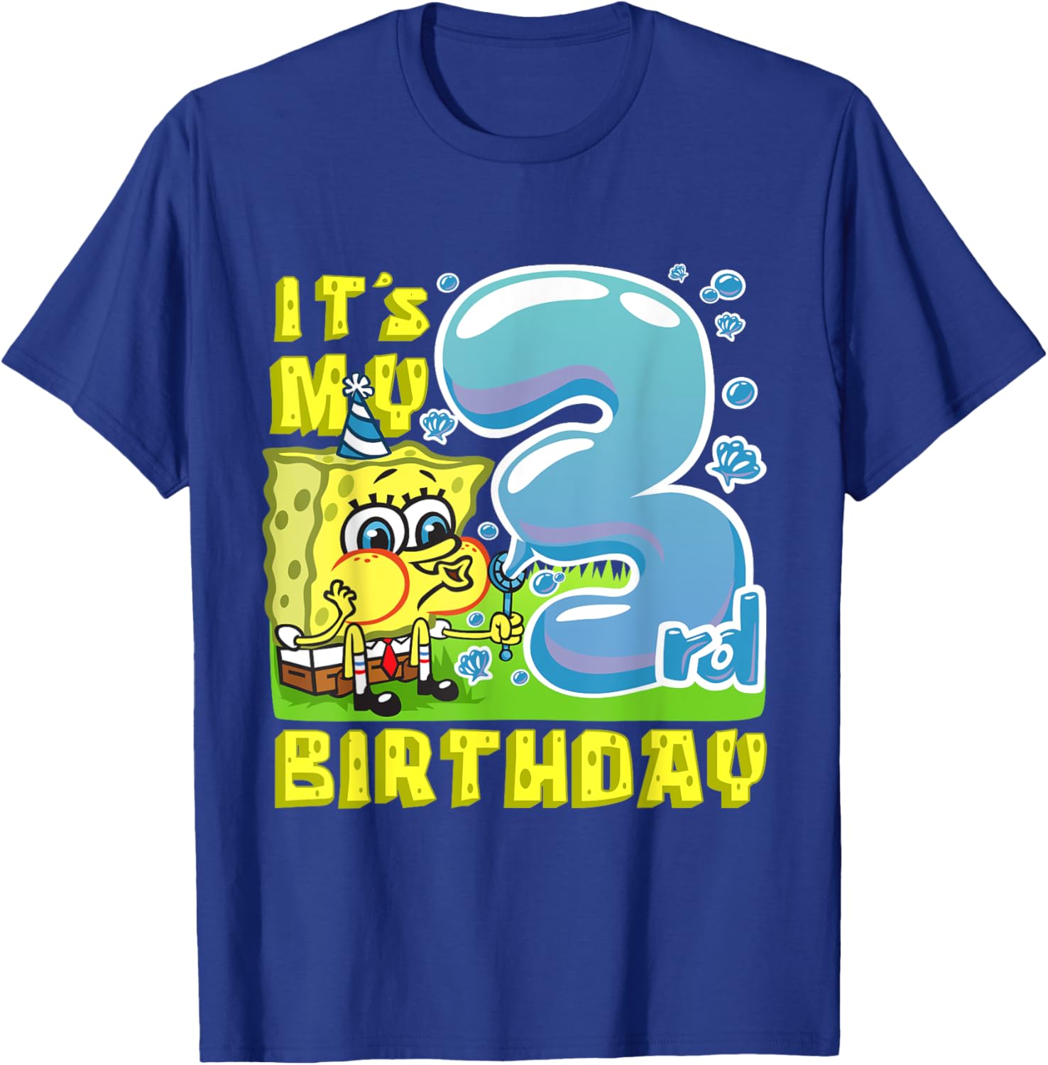 Mademark SpongeBob Third Birthday T-Shirt for Boys and Girls - 15