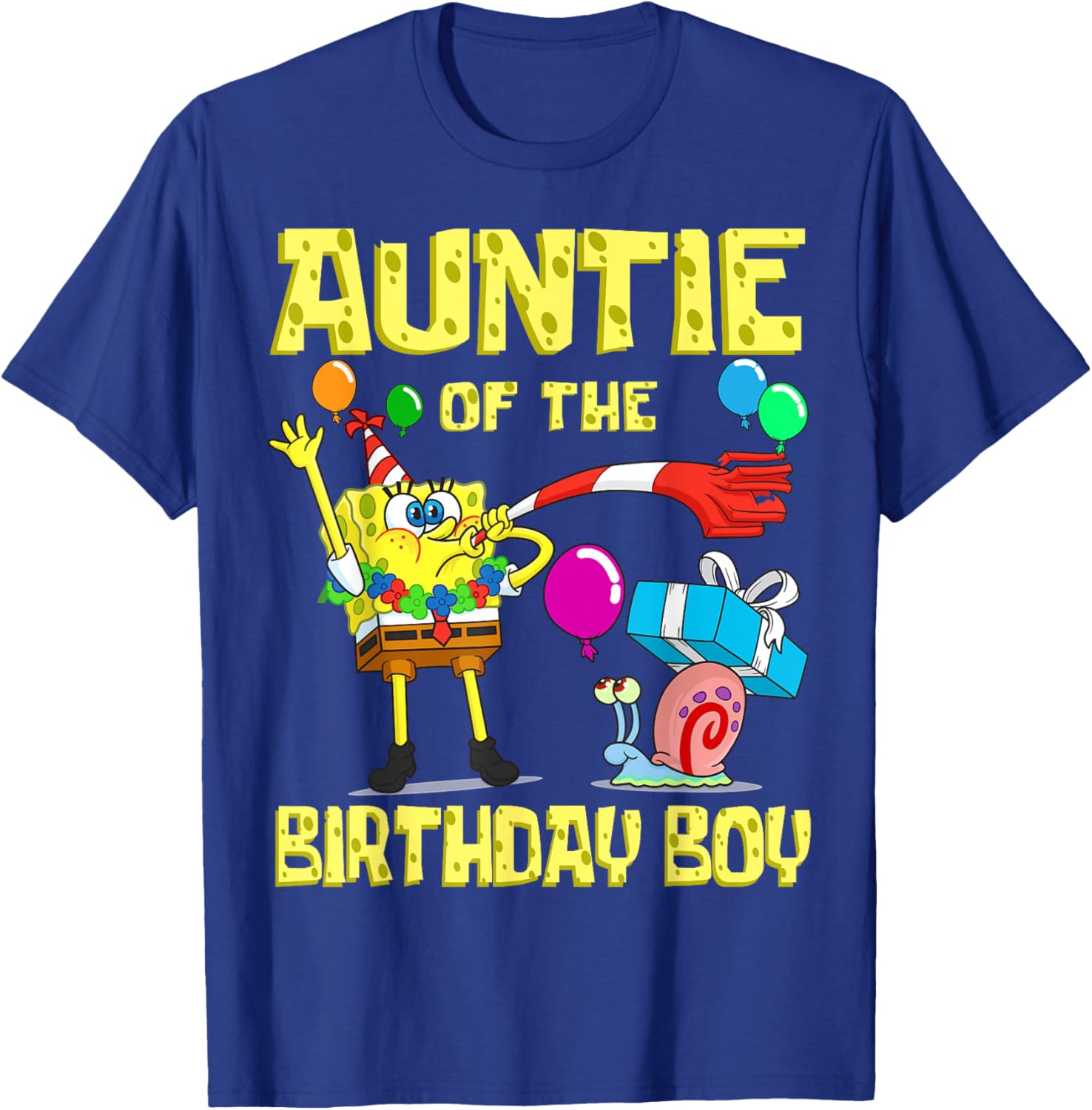 Mademark SpongeBob Birthday Boy Auntie Theme T-Shirt Fun Party Apparel - 6