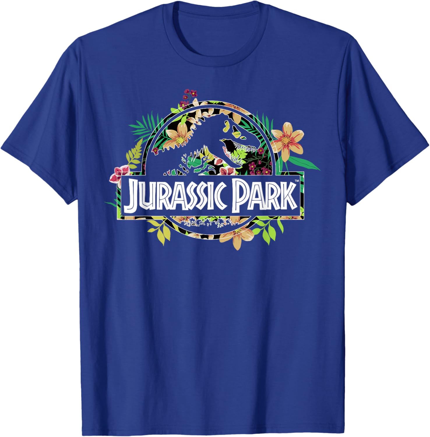 Jurassic Park Tropical Floral Fossil Logo Graphic T-Shirt for Men and Women - 5