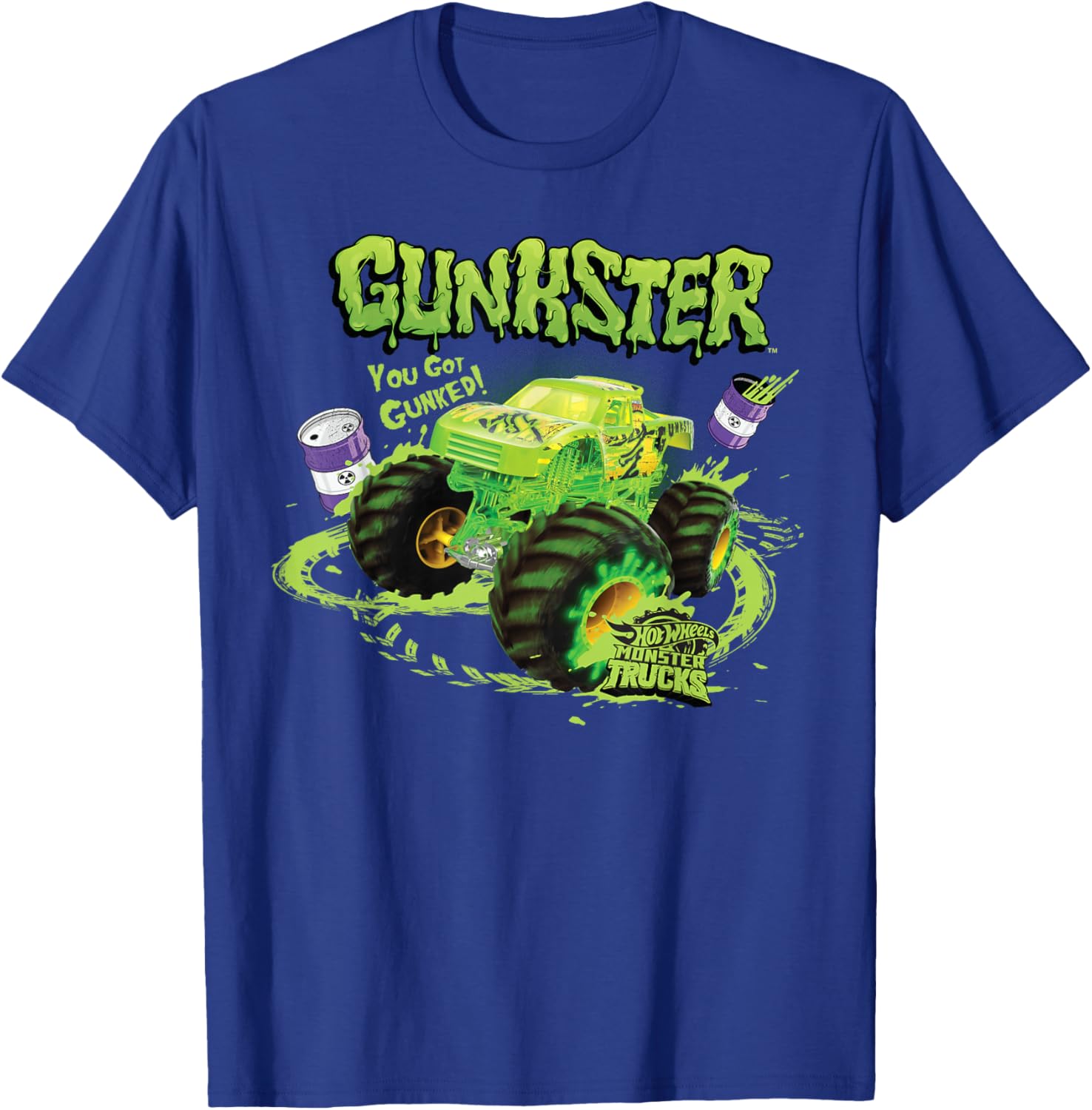 Hot Wheels Monster Trucks Gunkster T-Shirt for Kids Fun Racing Style - 6
