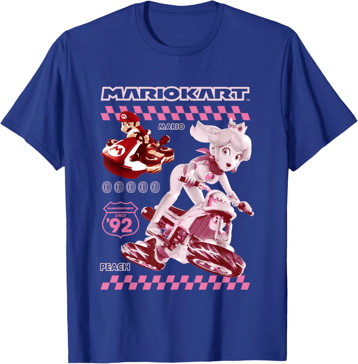Mario Kart 8 Princess Peach and Mario Racing Poster T-Shirt for Fans - 2