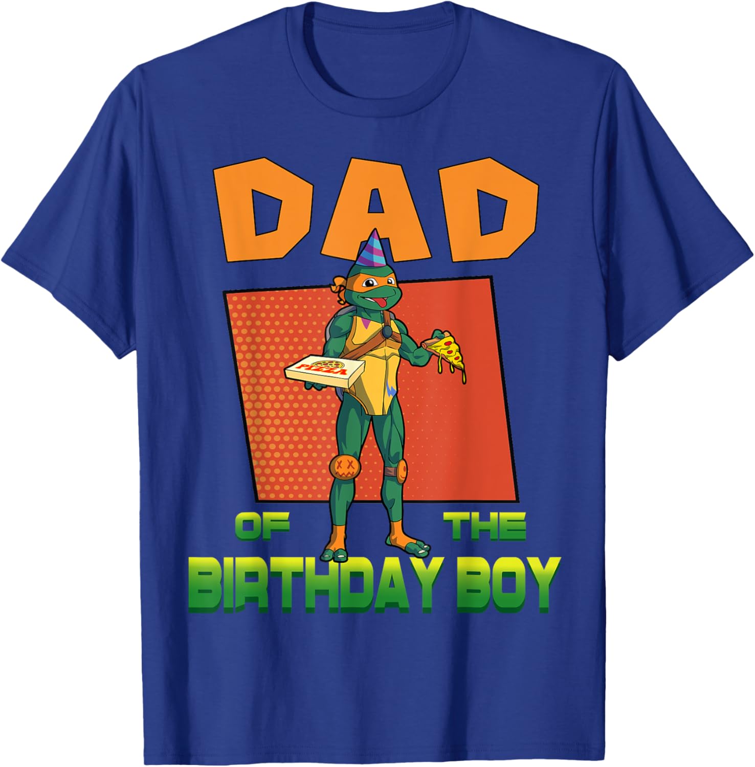 Mikey Daddy of the Birthday Boy Pizza T-Shirt for TMNT Fans - 14