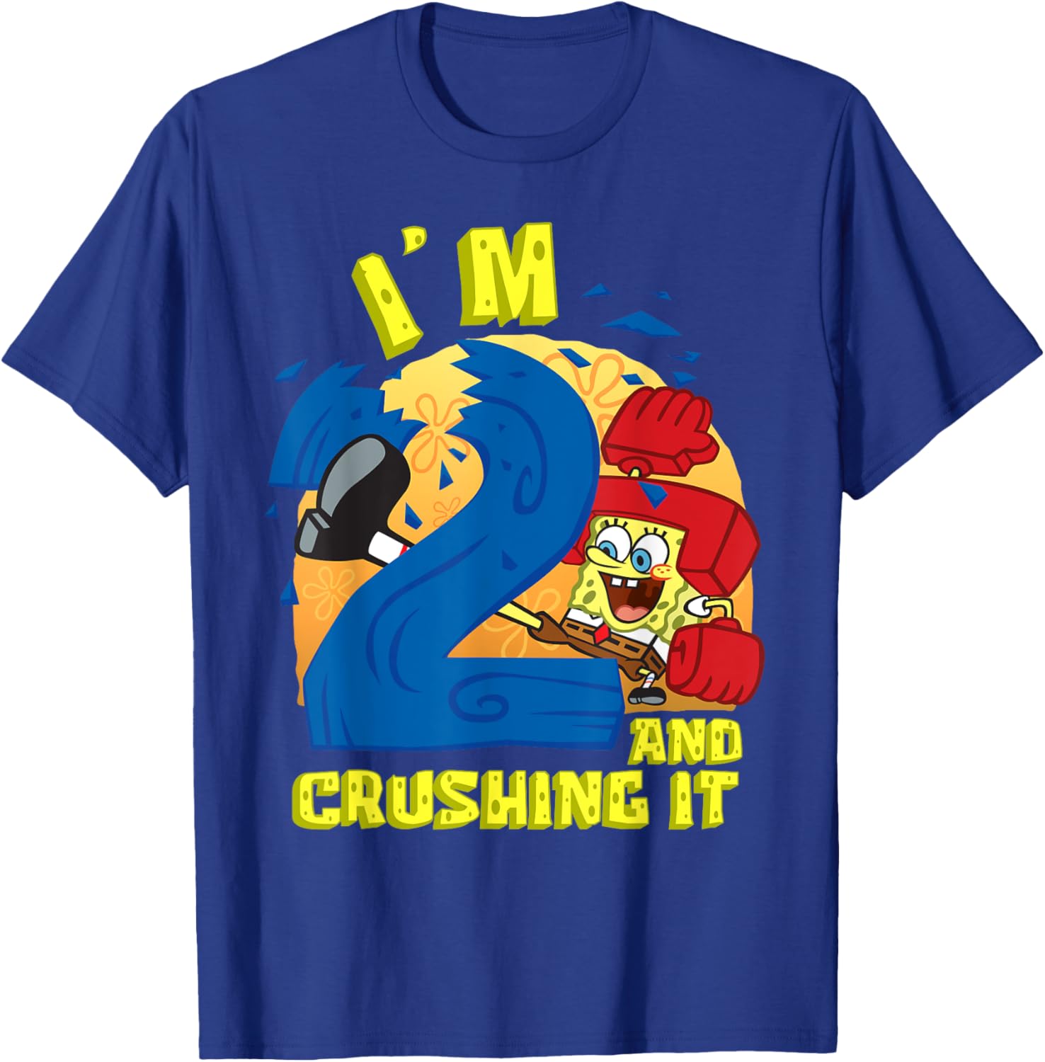 SpongeBob SquarePants 2nd Birthday Gift Crushing It T-Shirt for Kids - 9
