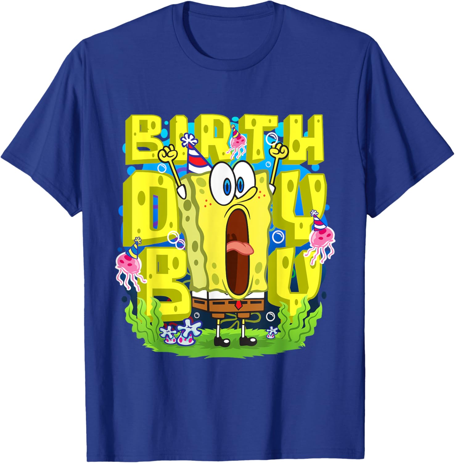 Mademark SpongeBob SquarePants Birthday Boy Funny T-Shirt for Kids - 22