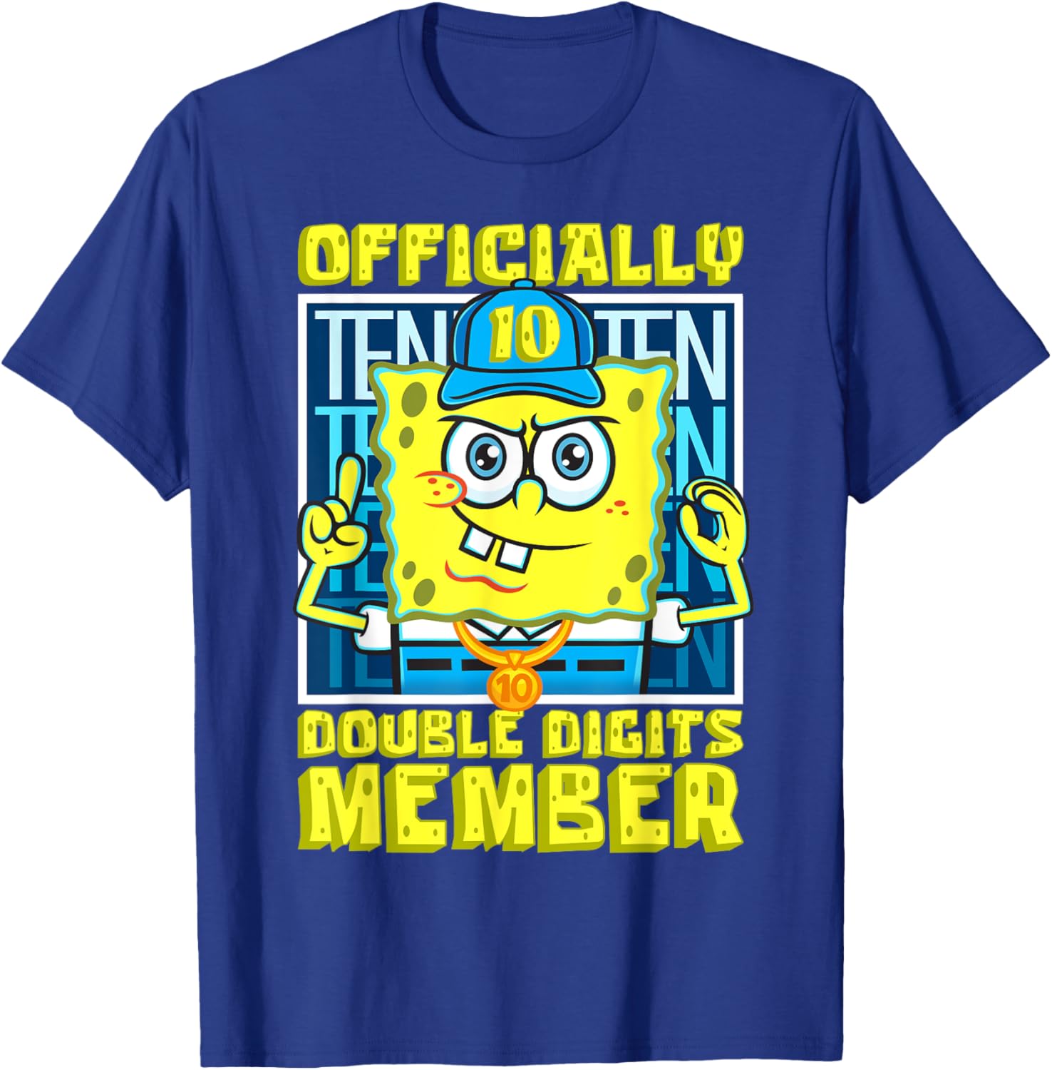 Mademark SpongeBob SquarePants Boys 10th Birthday T-Shirt Fun Style - 13