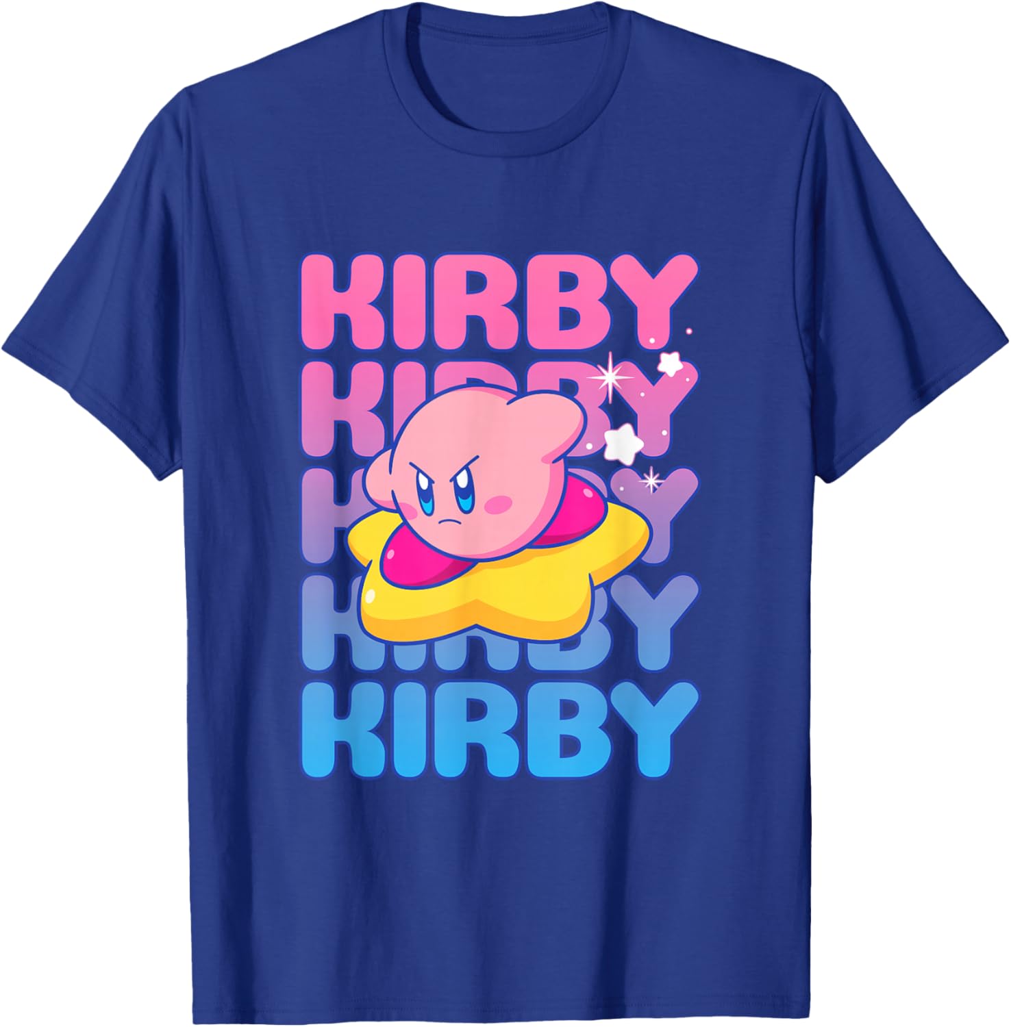 Kirby Nintendo Big Bubble Text Stack T-Shirt for Gamers and Fans - 9