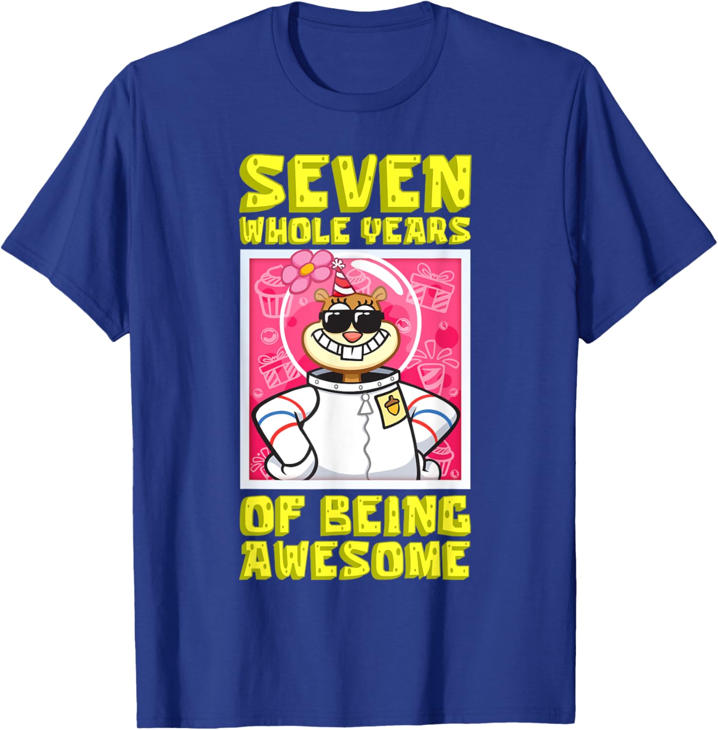 Mademark SpongeBob Sandy 7th Birthday Gift T-Shirt for Girls - 14