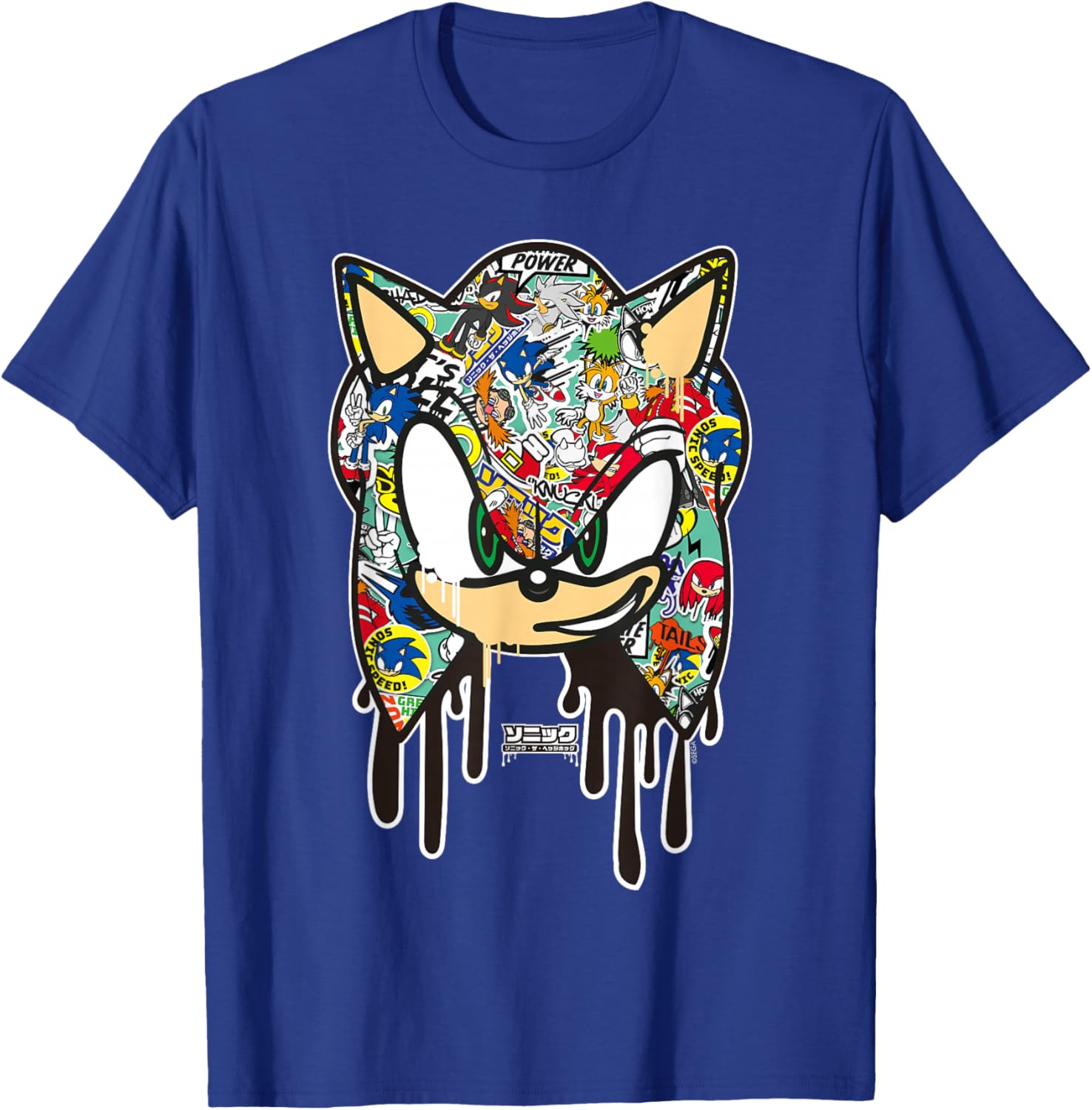 Sonic the Hedgehog Sticker T-Shirt for Fans of Cool Cartoon Style - 25