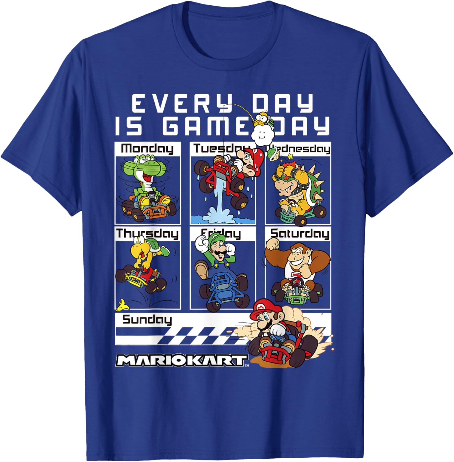Mario Kart Everyday Is Game Day Graphic T-Shirt for Gamers and Fans - 6