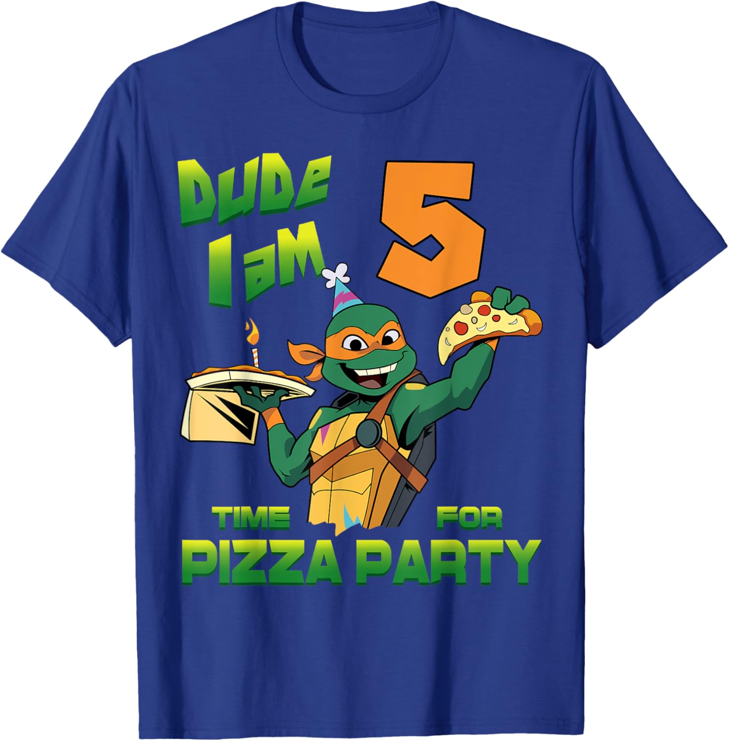 Mademark Teenage Mutant Ninja Turtles Mikey Pizza Birthday T-Shirt for Kids - 9