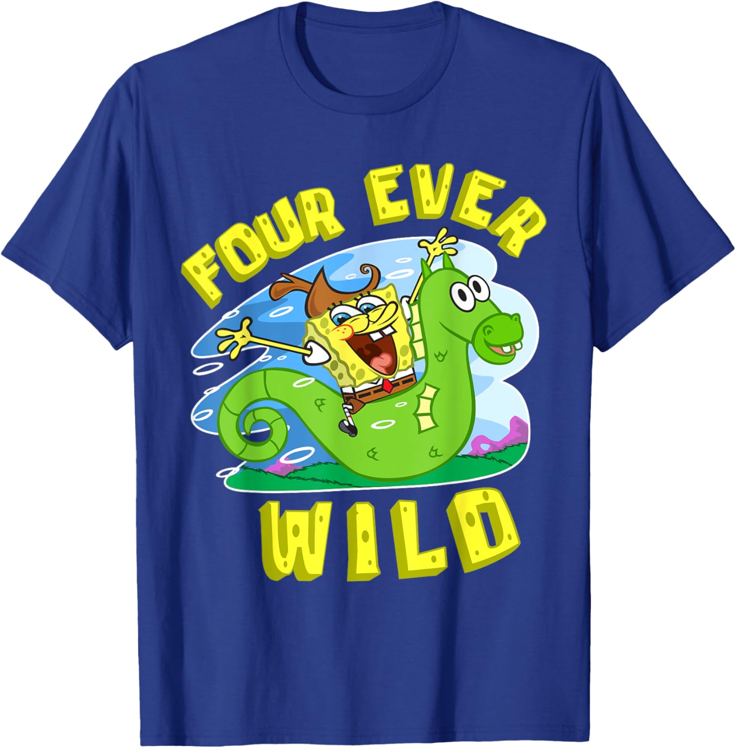Mademark SpongeBob 4th Birthday T-Shirt for Boys Fun and Colorful Gift - 15