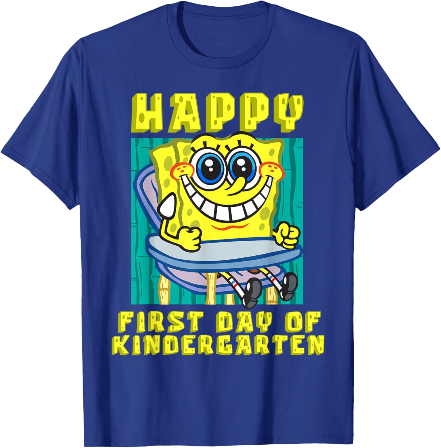 SpongeBob Happy First Day of Kindergarten T-Shirt for Boys and Girls - 3