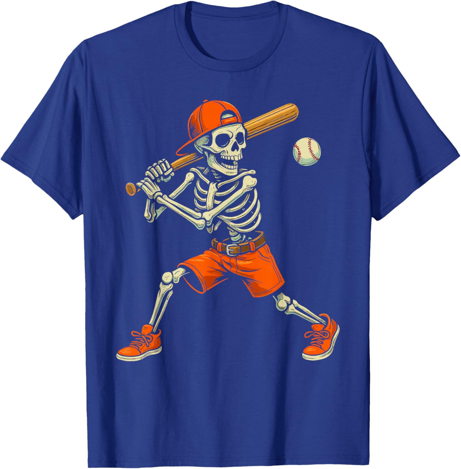 Funny Skeleton Baseball Halloween Costume T-Shirt for Kids and Men - 5