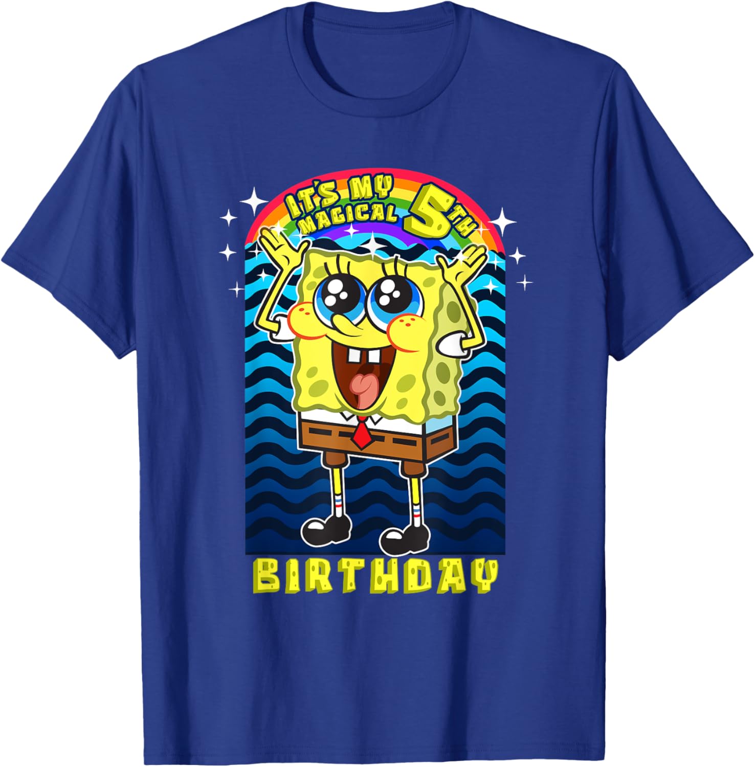 SpongeBob SquarePants Magical 5th Birthday Gift T-Shirt for Kids - 14