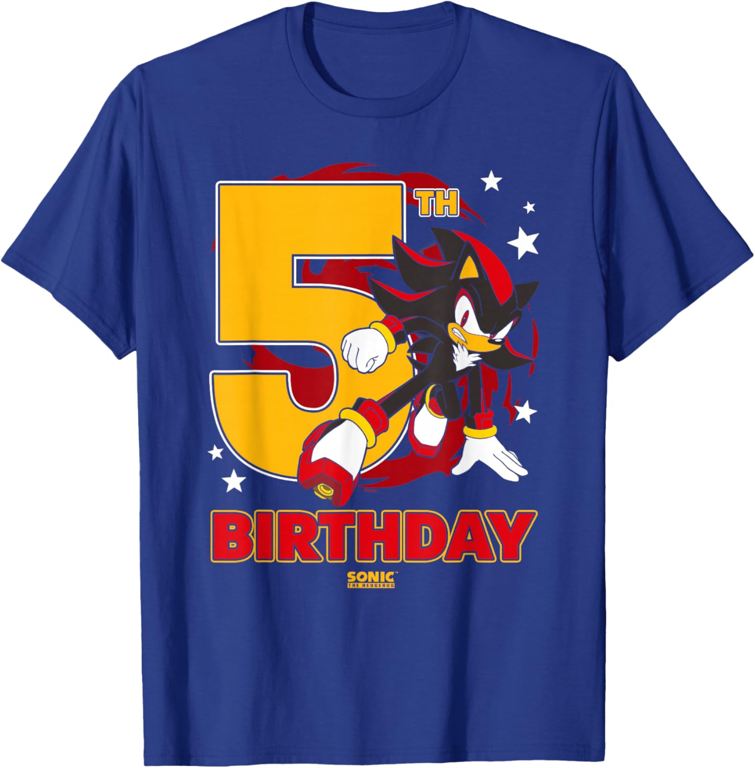 Epic Sonic The Hedgehog 5th Birthday Shadow Logo T-Shirt for Kids - 2