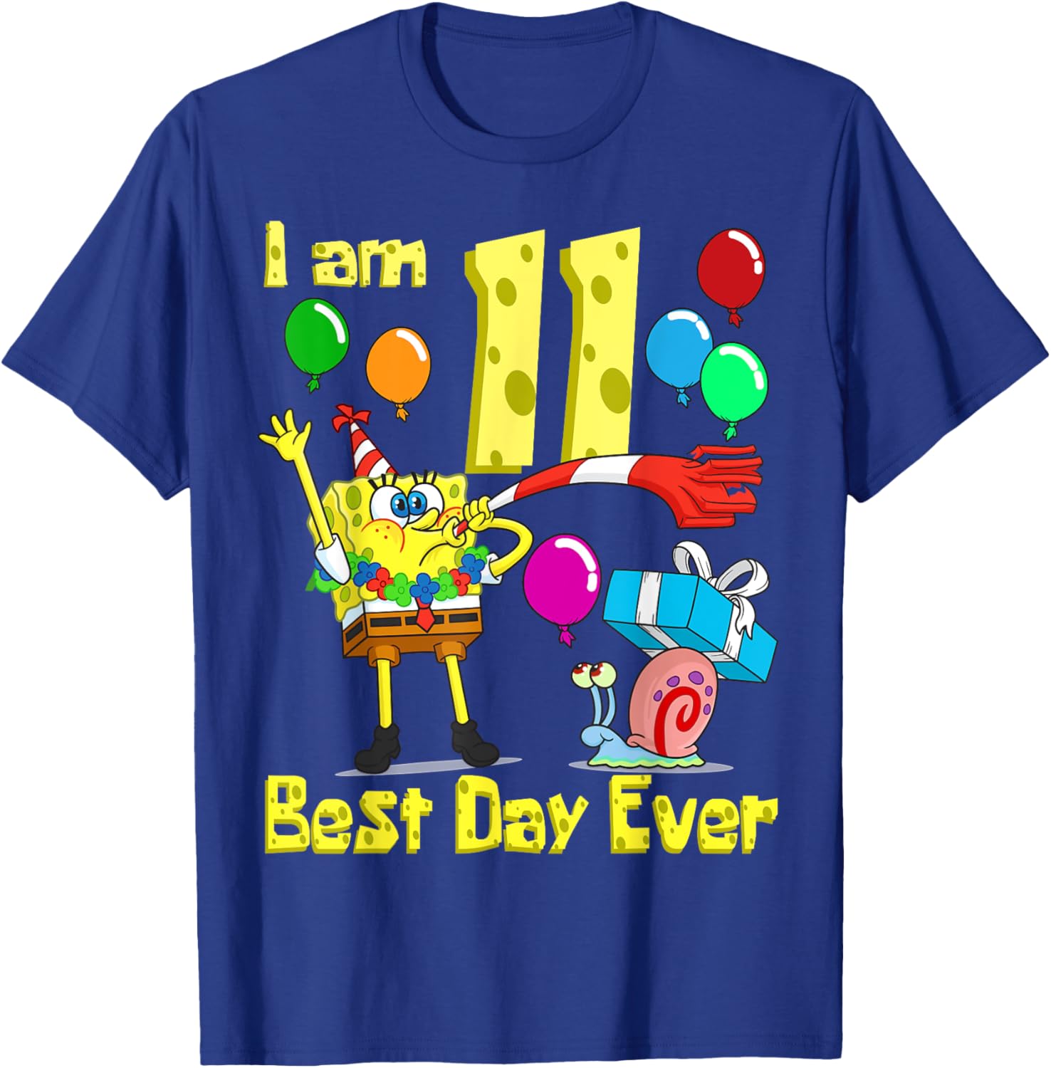 SpongeBob Birthday T-Shirt for 11 Year Olds Fun Party Apparel - 10